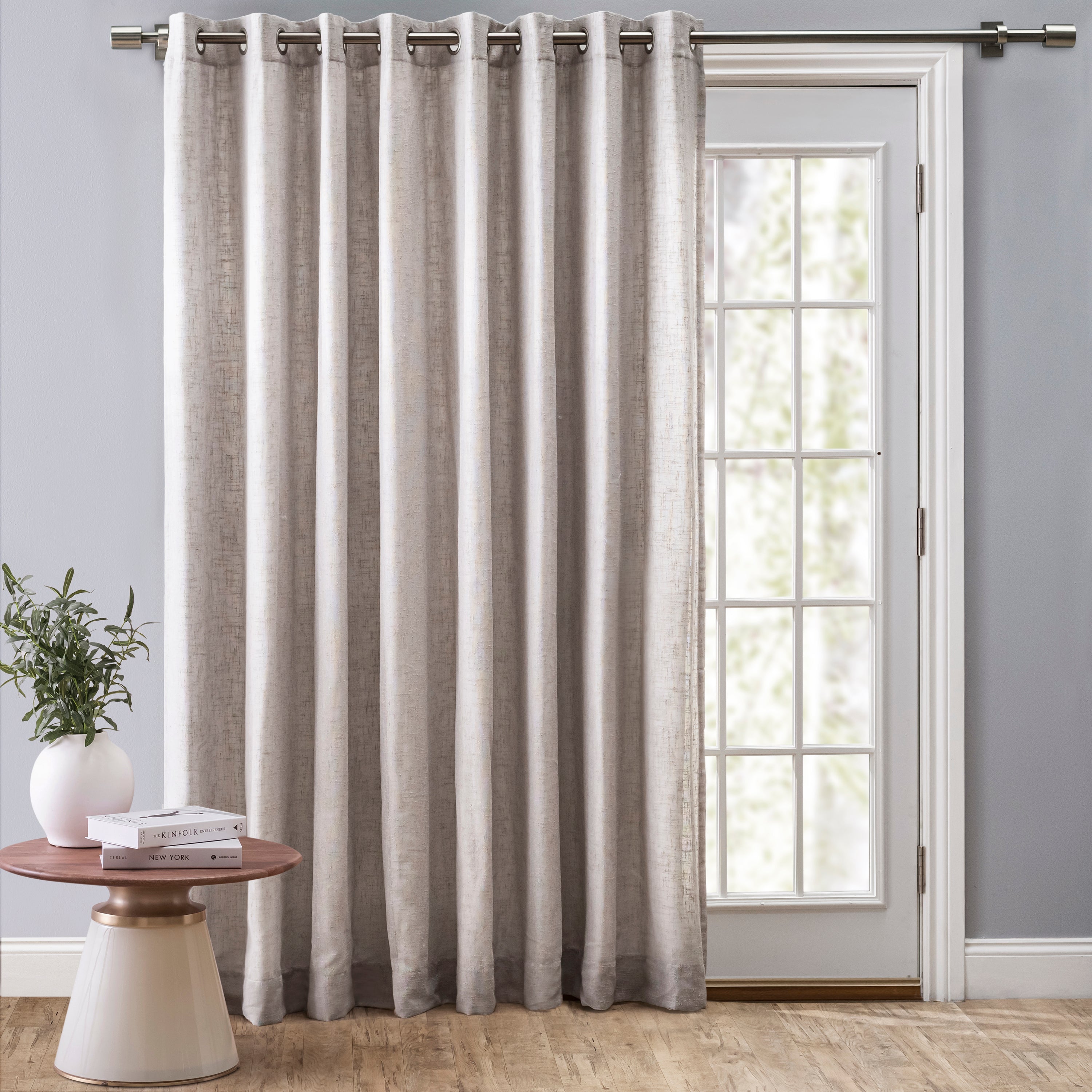 New Castle Lined Grommet Patio Panel w/Wand