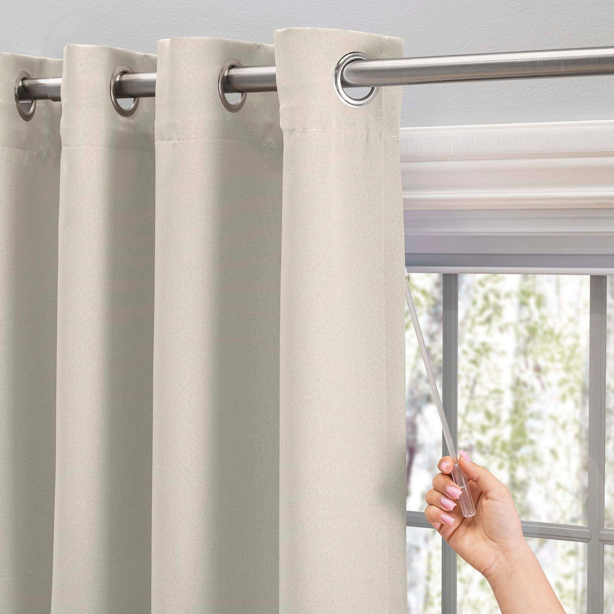 Tacoma Double Black Out Grommet Patio Panel w/Wand