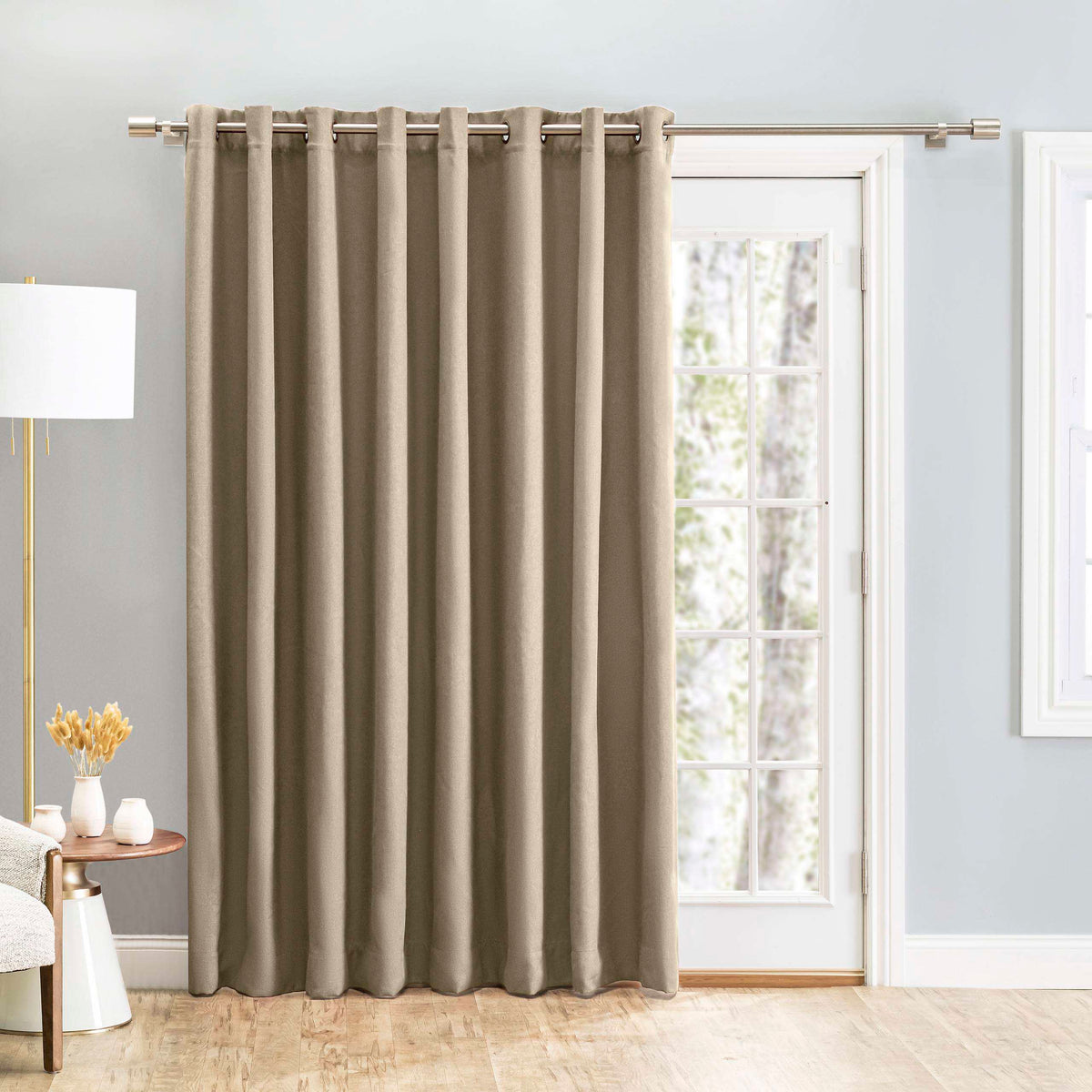 Tacoma Double Black Out Grommet Patio Panel w/Wand