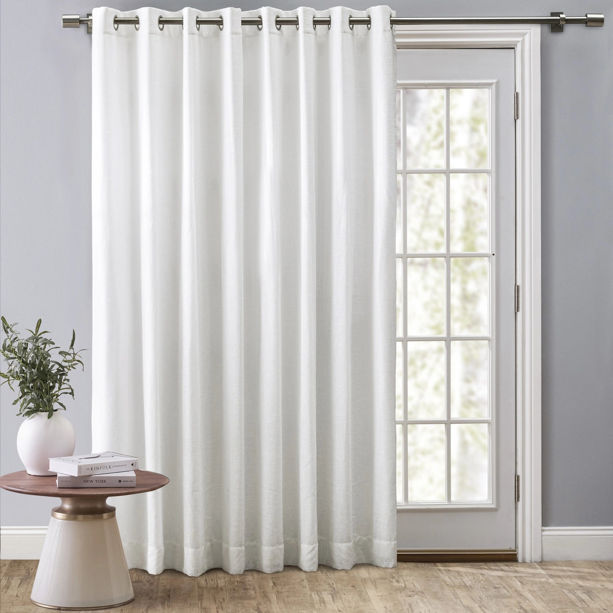 New Castle Lined Grommet Patio Panel w/Wand