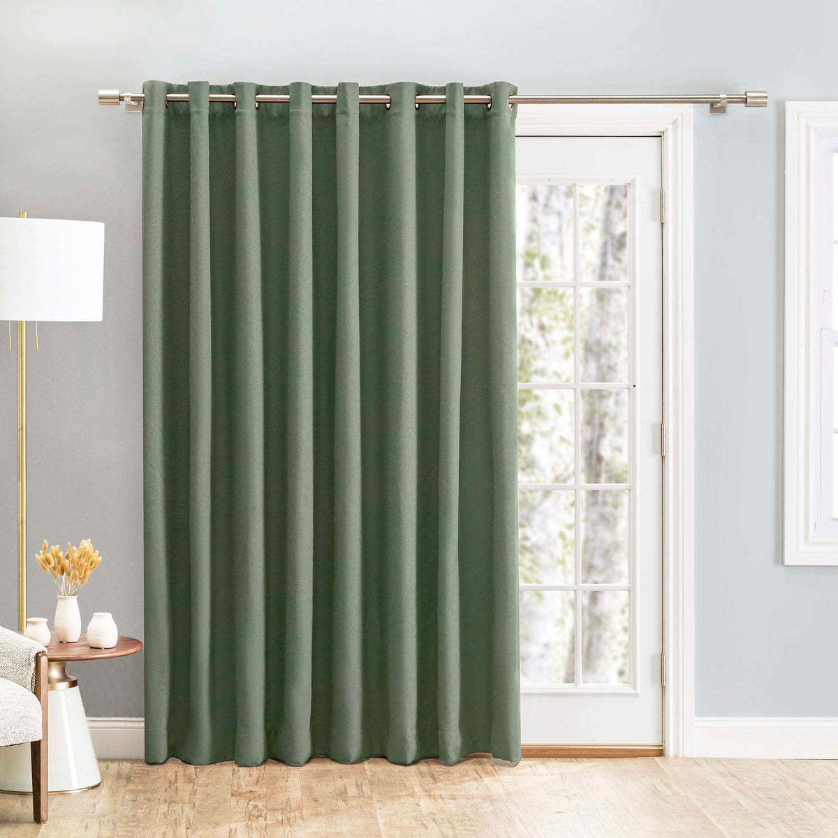 Tacoma Double Black Out Grommet Patio Panel w/Wand