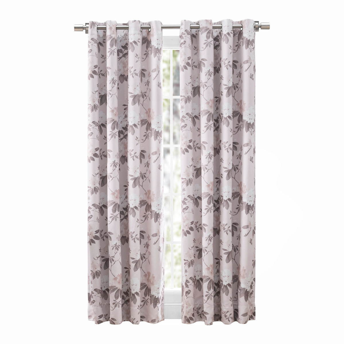 Mystic Garden Floral Blackout Grommet Panel w/Wand