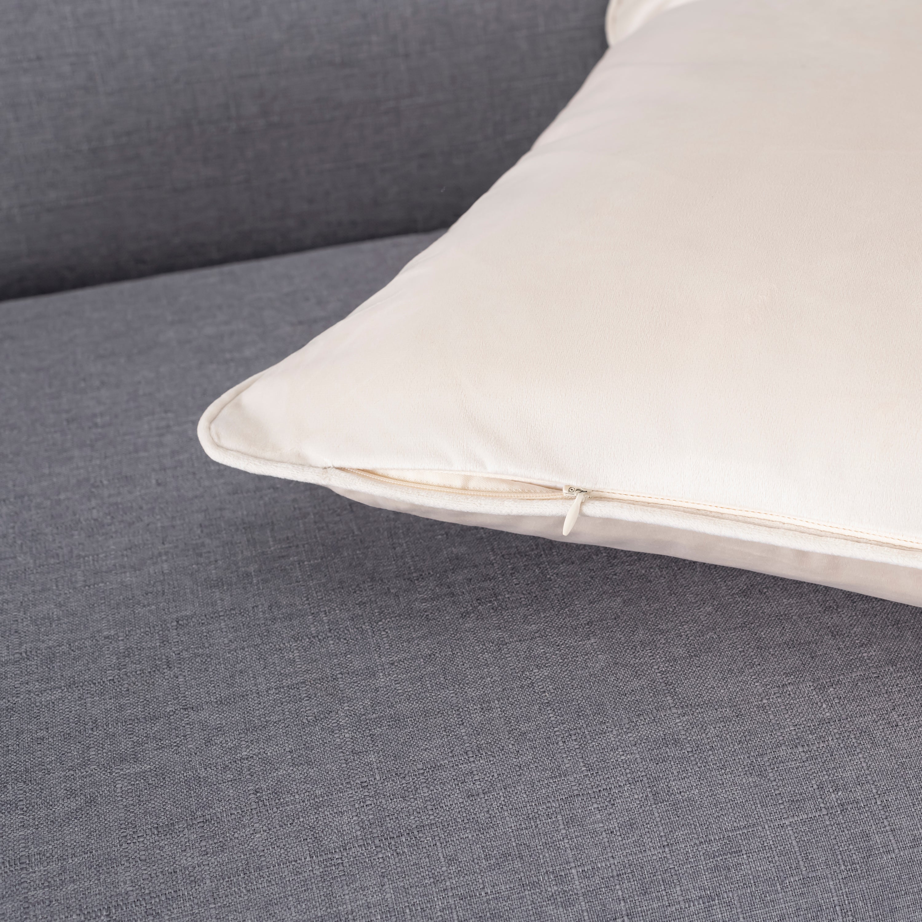 Velvet Pillow w/Piping , Premium Feather Filled & Zipper