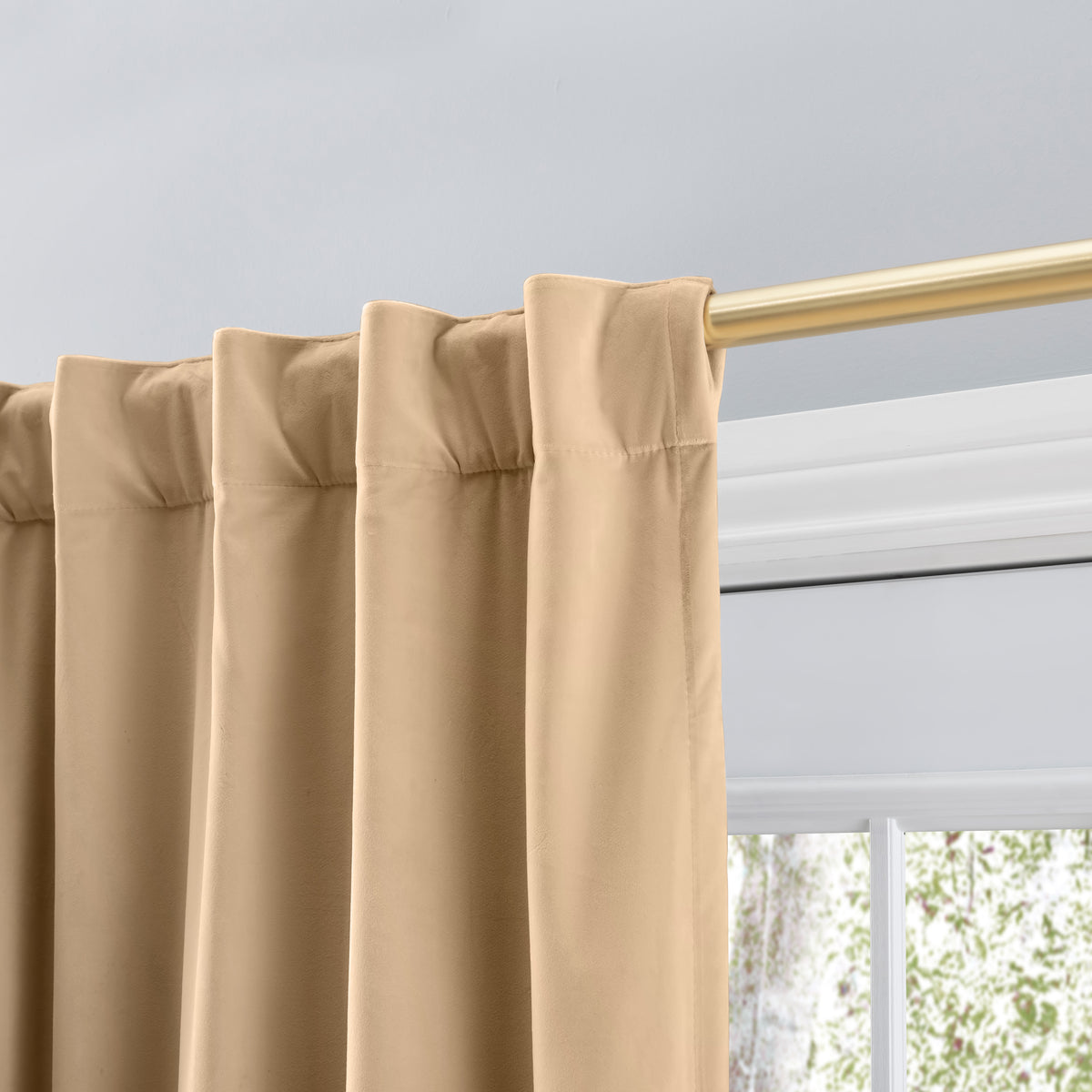 Velvet Rod Pocket w/Back Tabs Tie-Up Panel w/Backout Lining