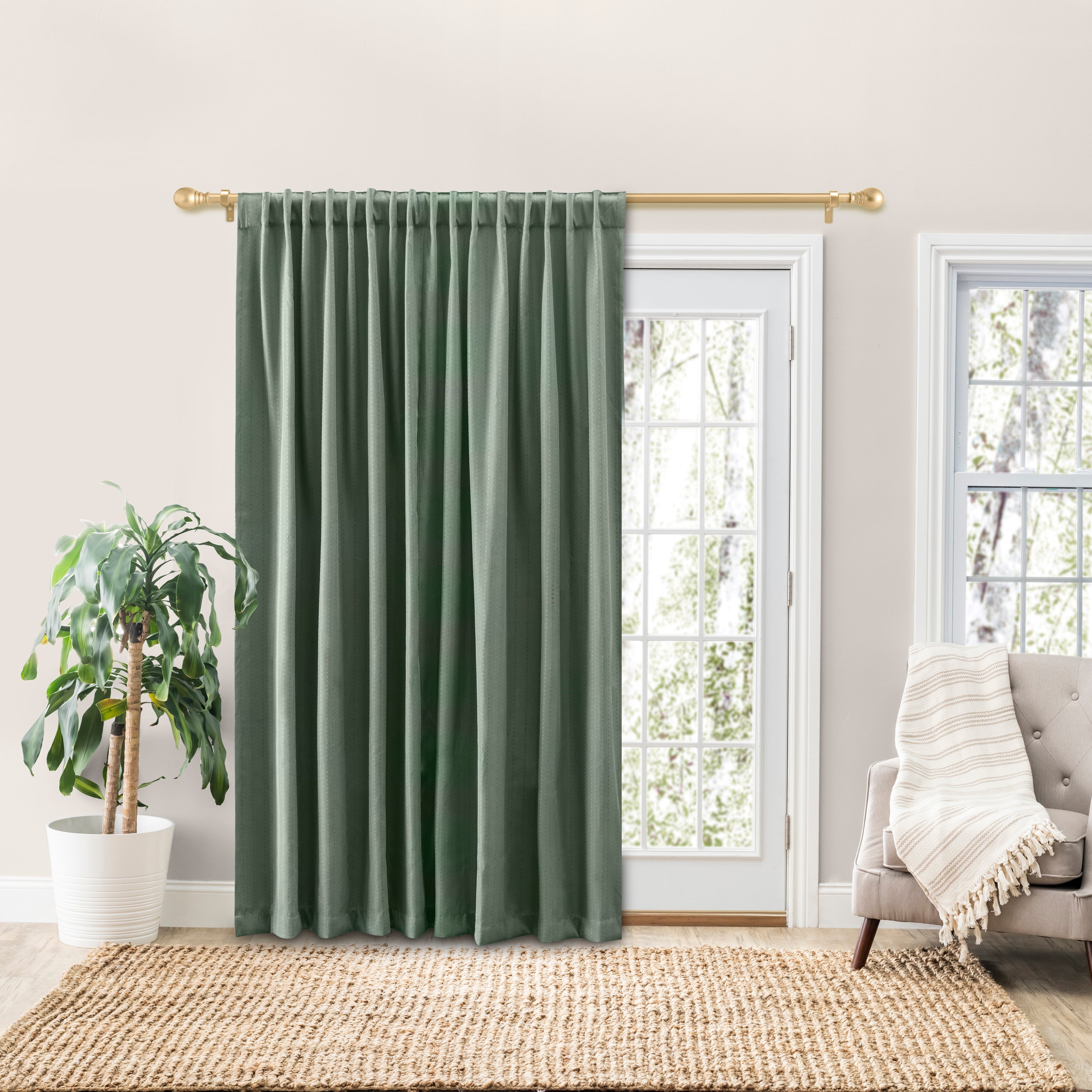 Ricardo Grand Pointe Rod Pocket Patio Panel w/Back Tabs & Wand