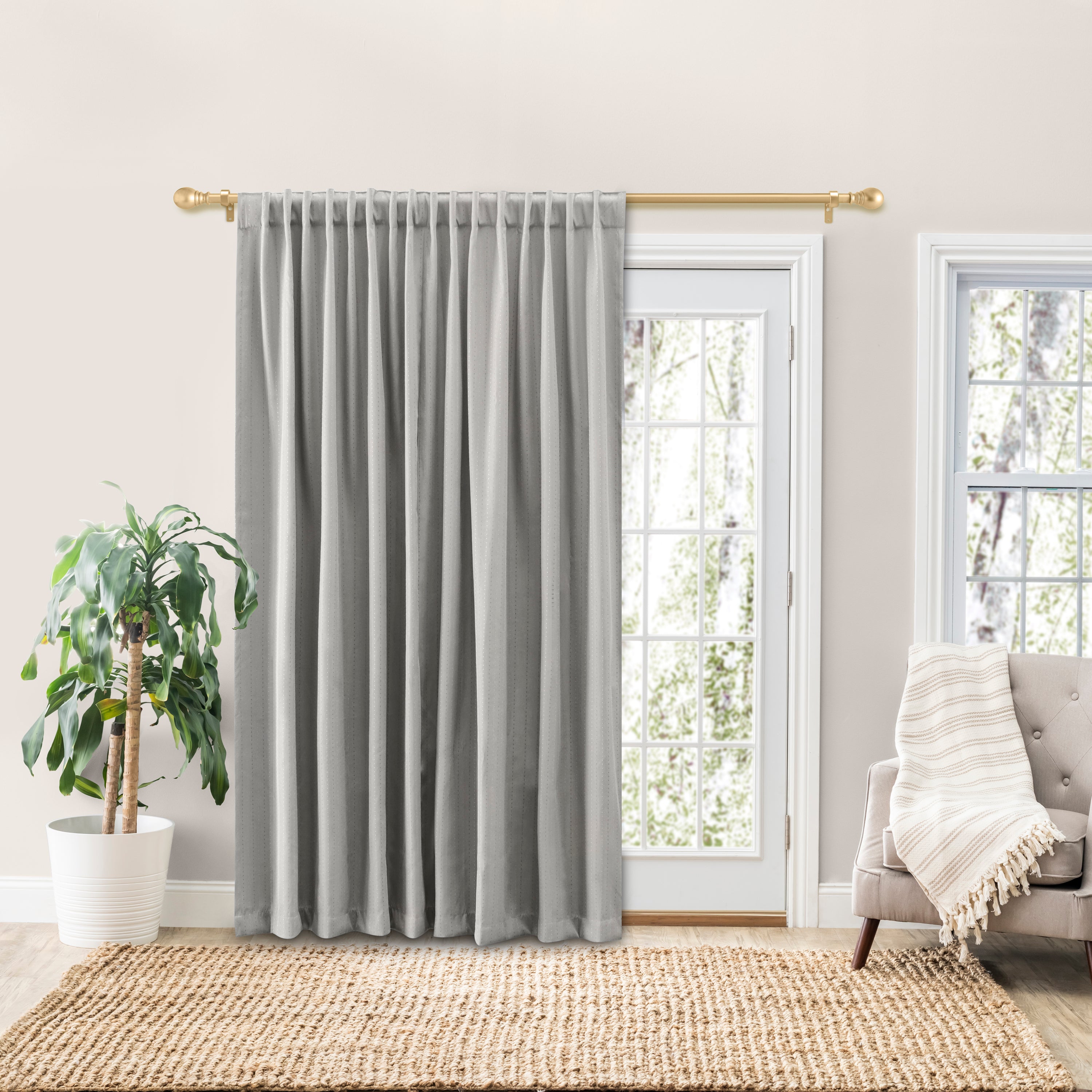 Ricardo Grand Pointe Rod Pocket Patio Panel w/Back Tabs & Wand