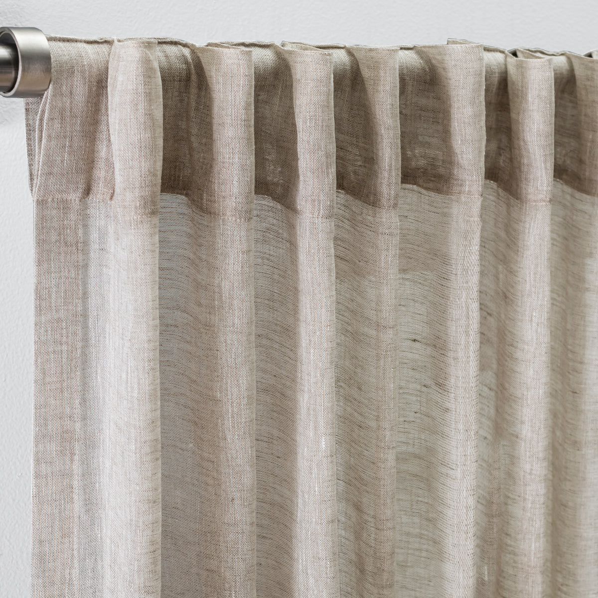 Grace Sheer Linen Rod Pocket with Back Tab Panel