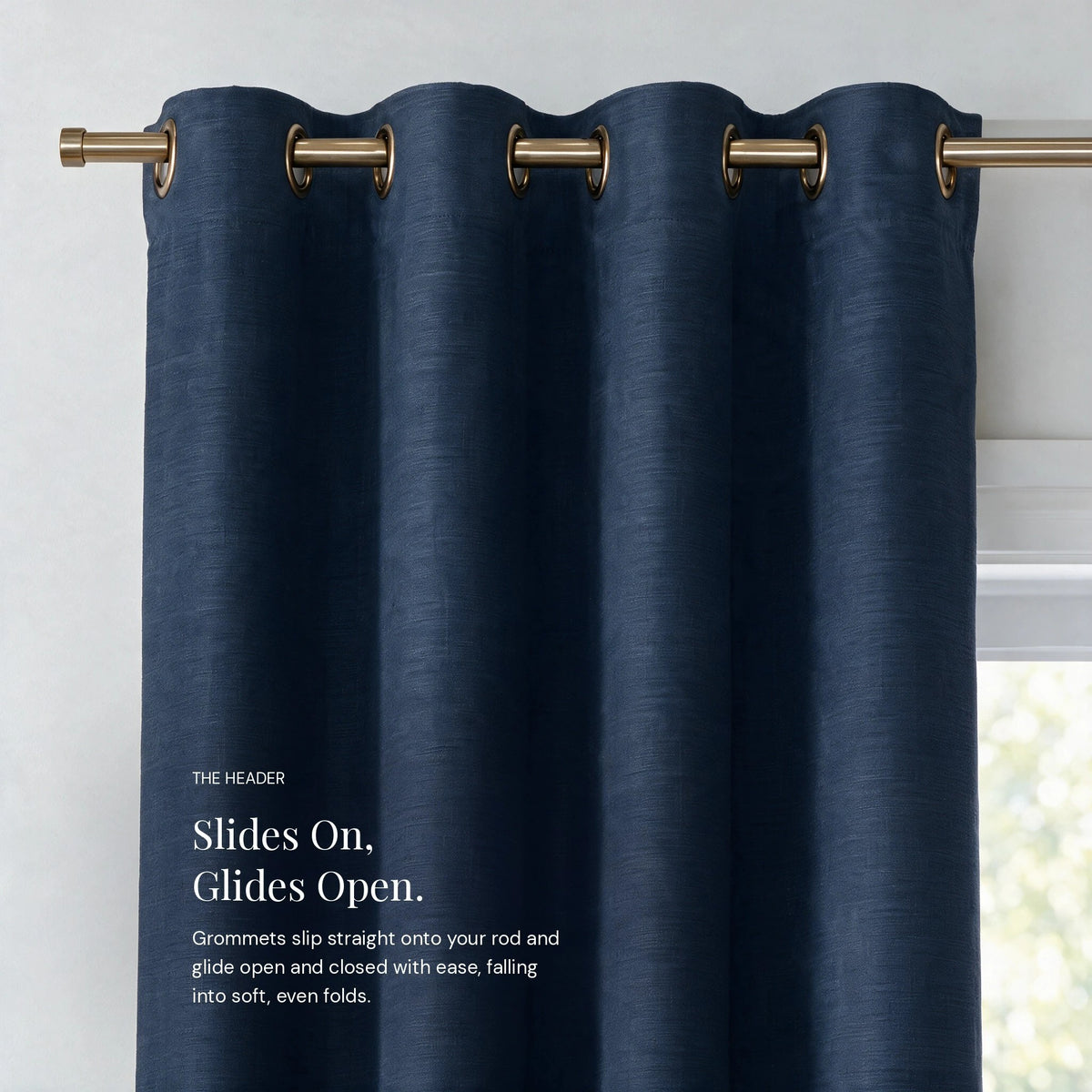 Grasscloth Lined Grommet Panel w/Wand