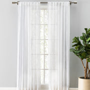 Grace Sheer Linen Rod Pocket with Back Tab Panel