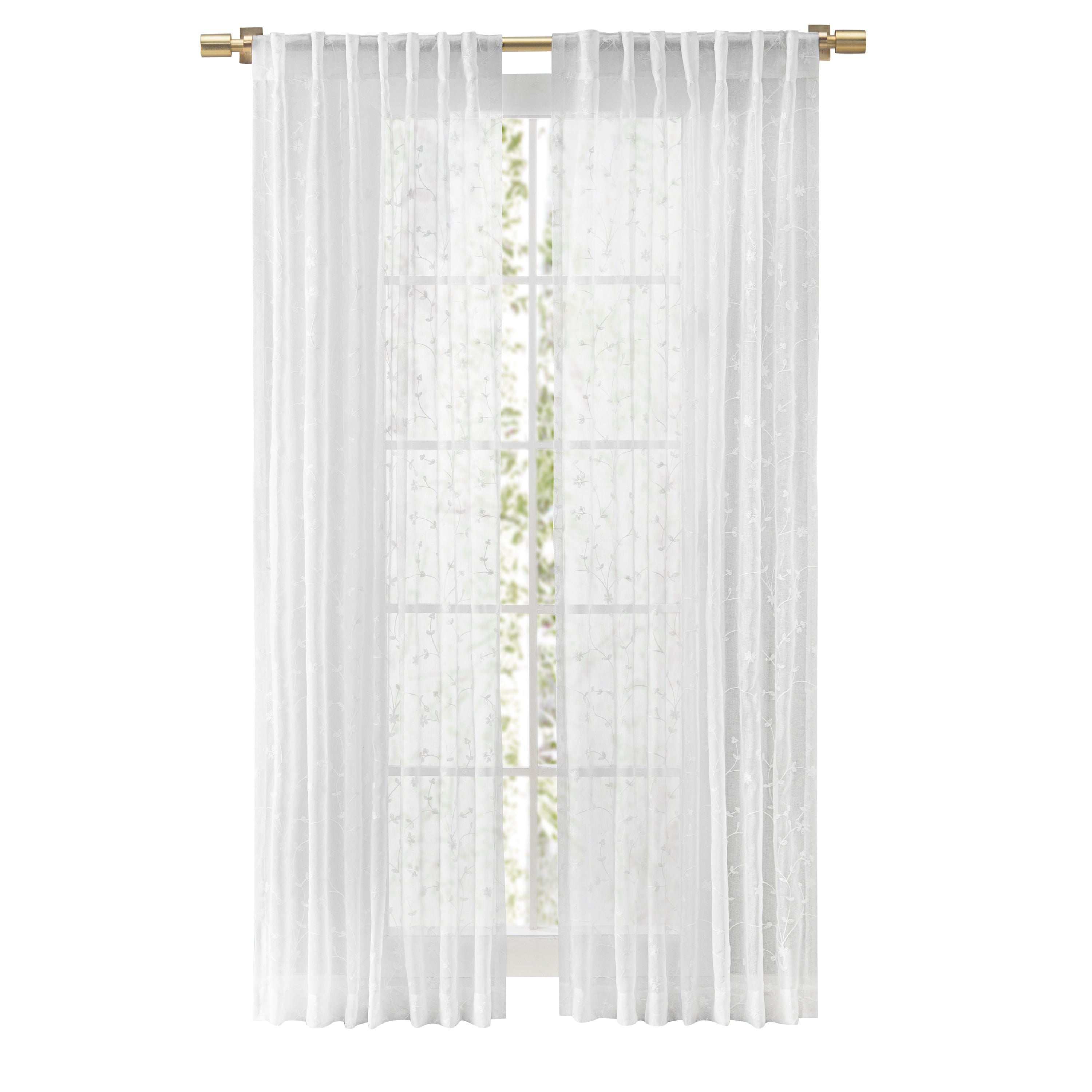 Ricardo Sheer Blossom Rod Pocket with Back Tab Panel