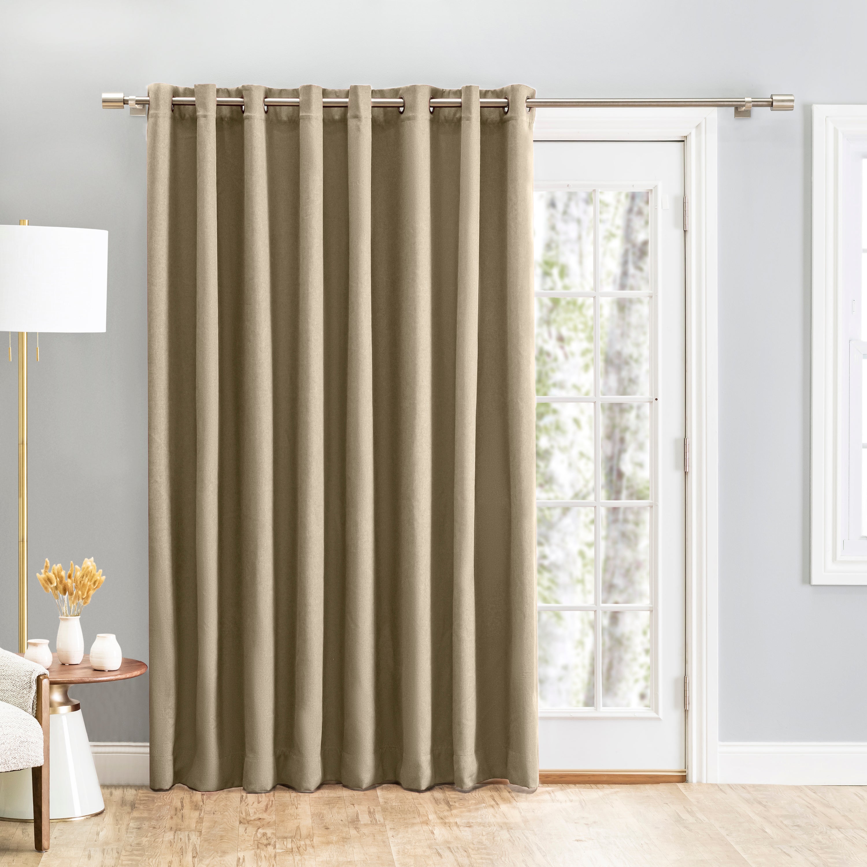 Tacoma Double Black Out Grommet Patio Panel w/Wand