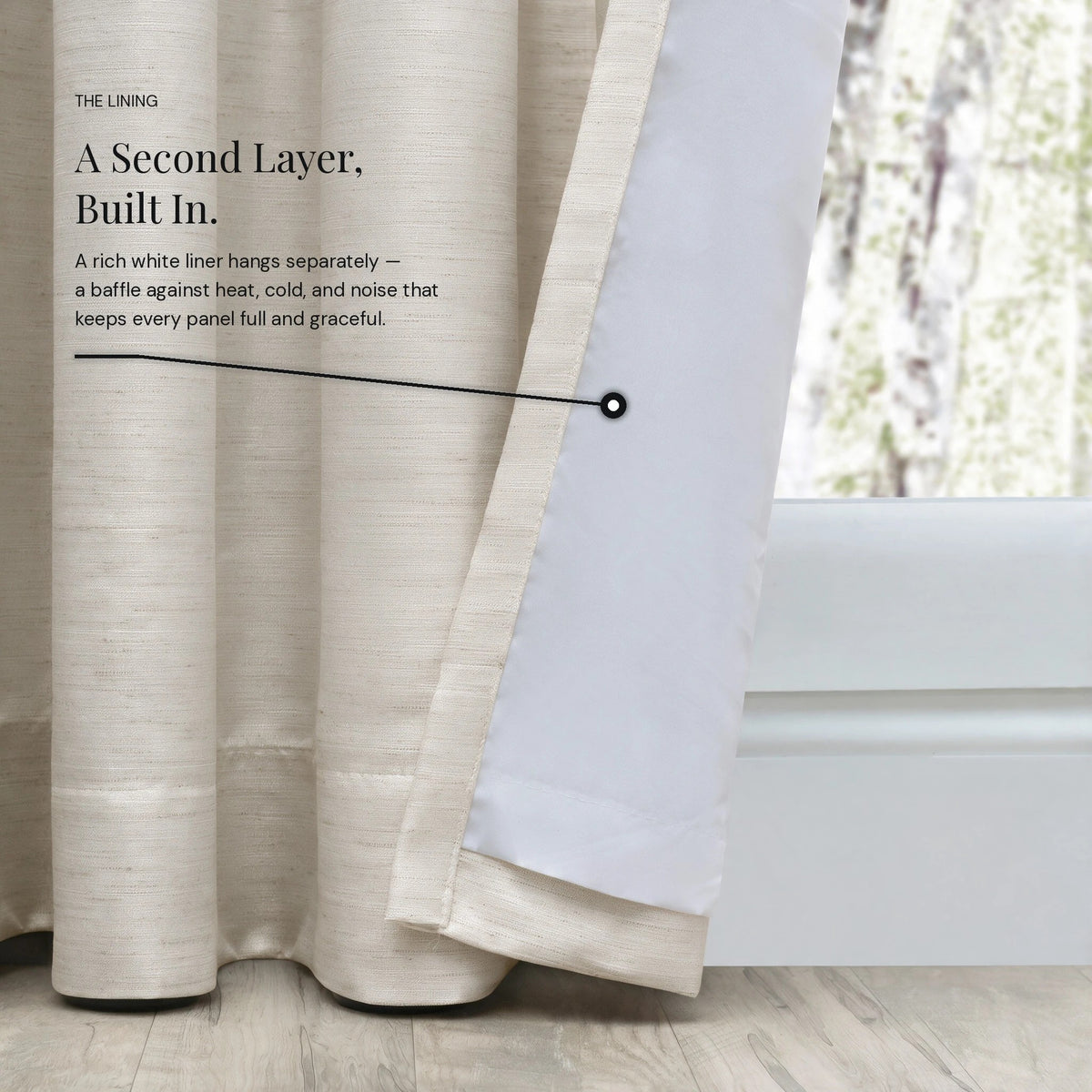 Grasscloth Lined Grommet Panel w/Wand