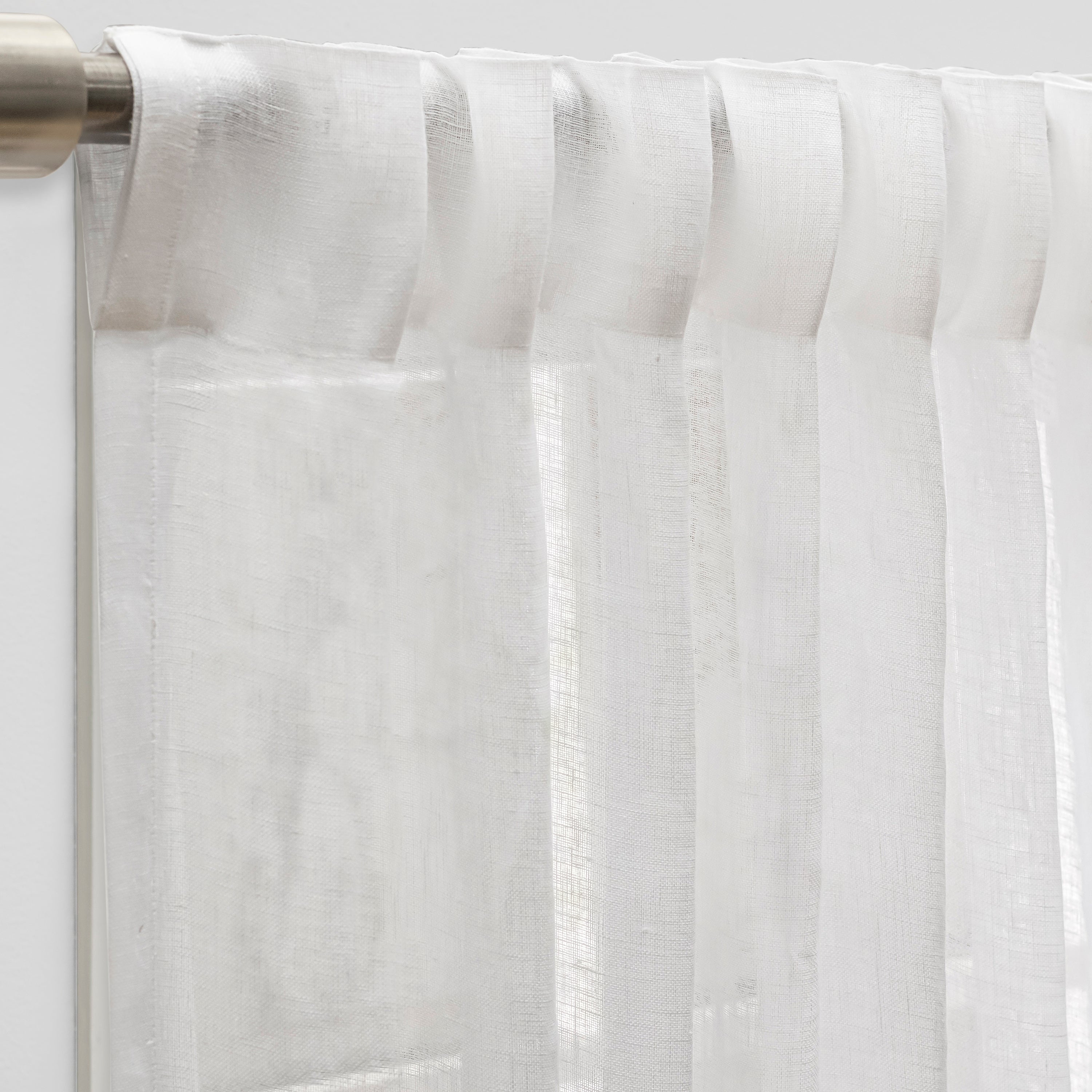 Grace Sheer Linen Rod Pocket with Back Tab Panel