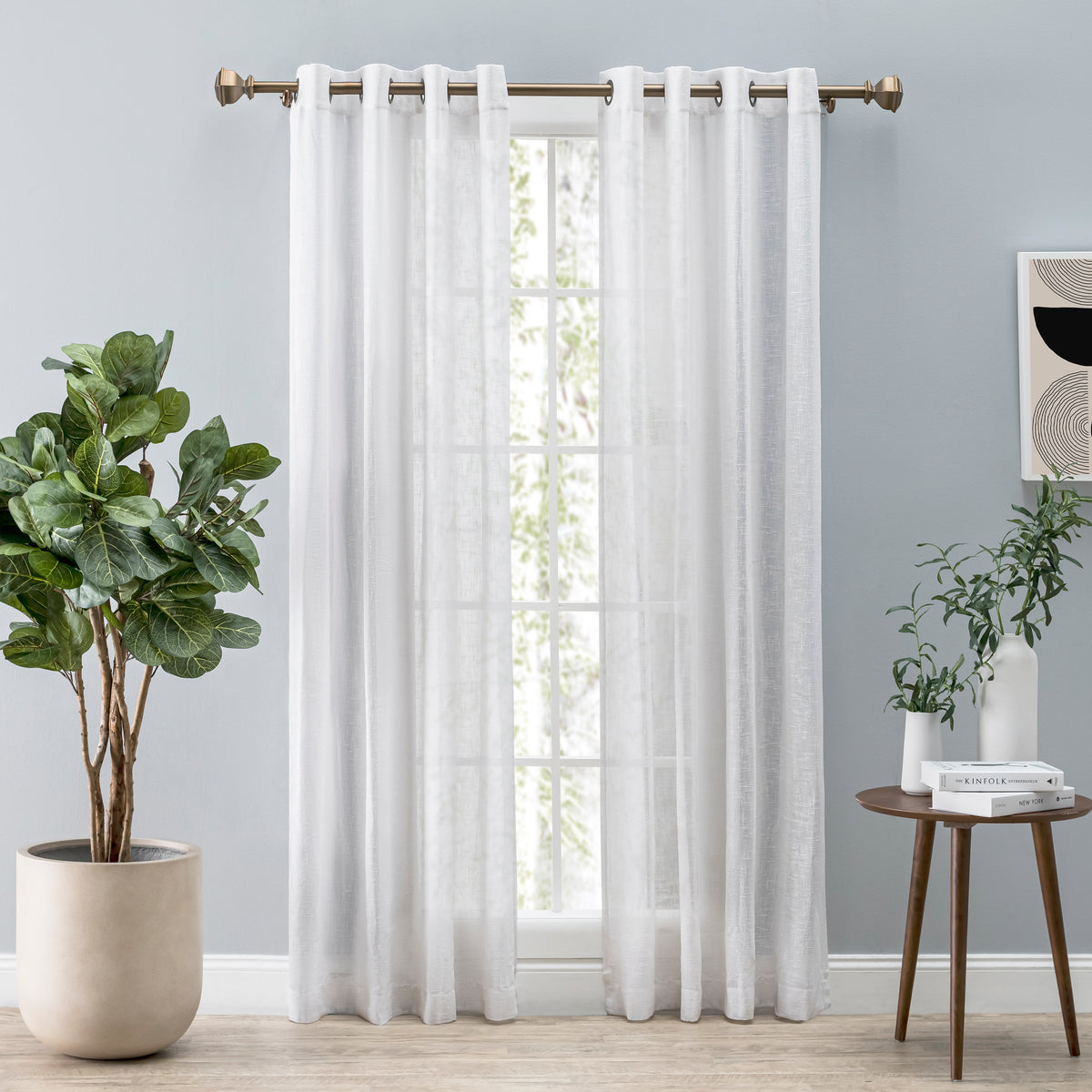 Shannon Sheer Linen Grommet Panel