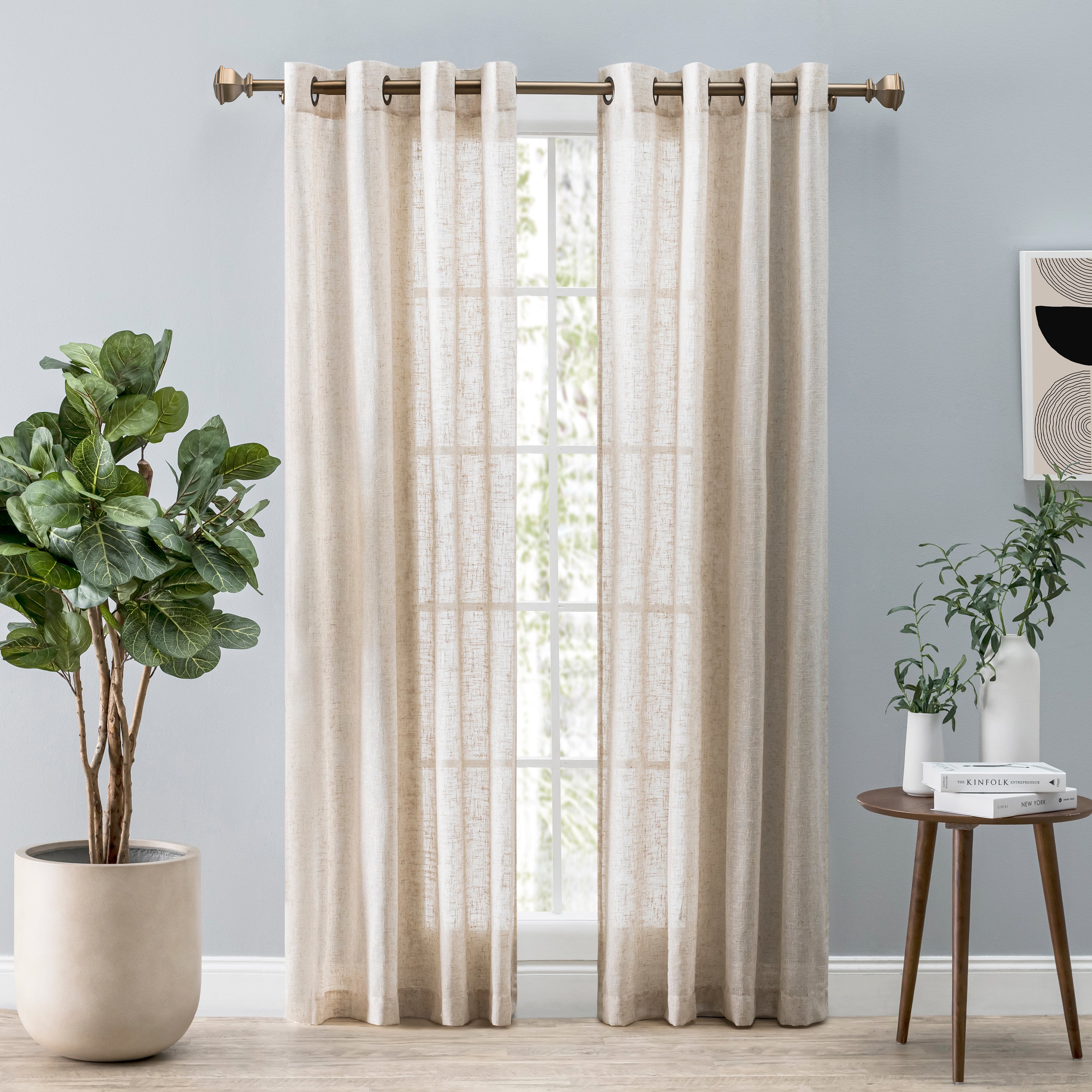 Shannon Sheer Linen Grommet Panel