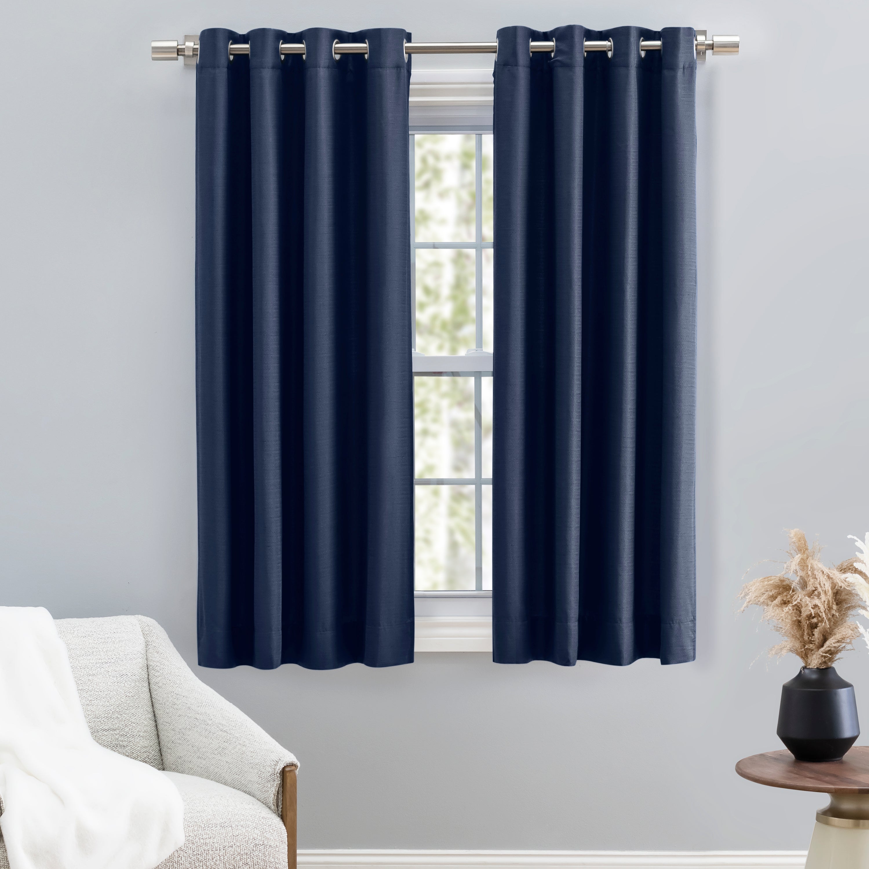 Grasscloth Lined Grommet Patio Panel w/Wand