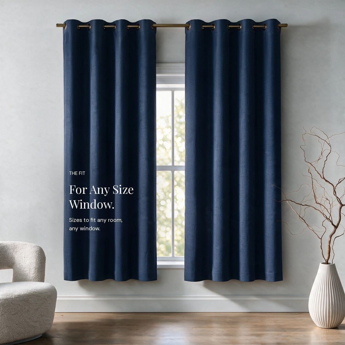 Grasscloth Lined Grommet Panel w/Wand