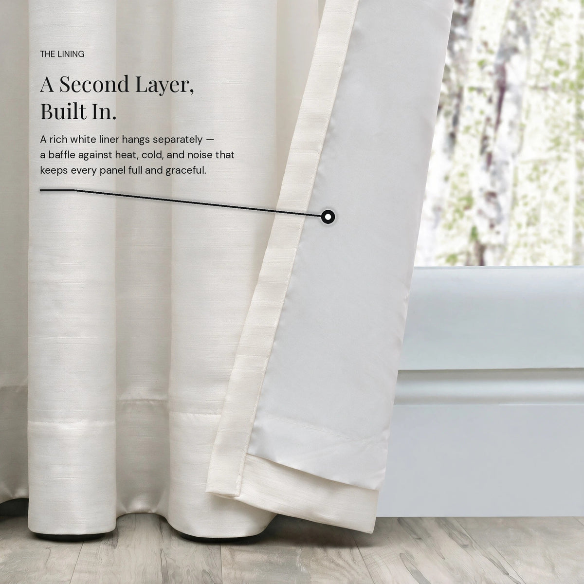 Grasscloth Lined Grommet Panel w/Wand