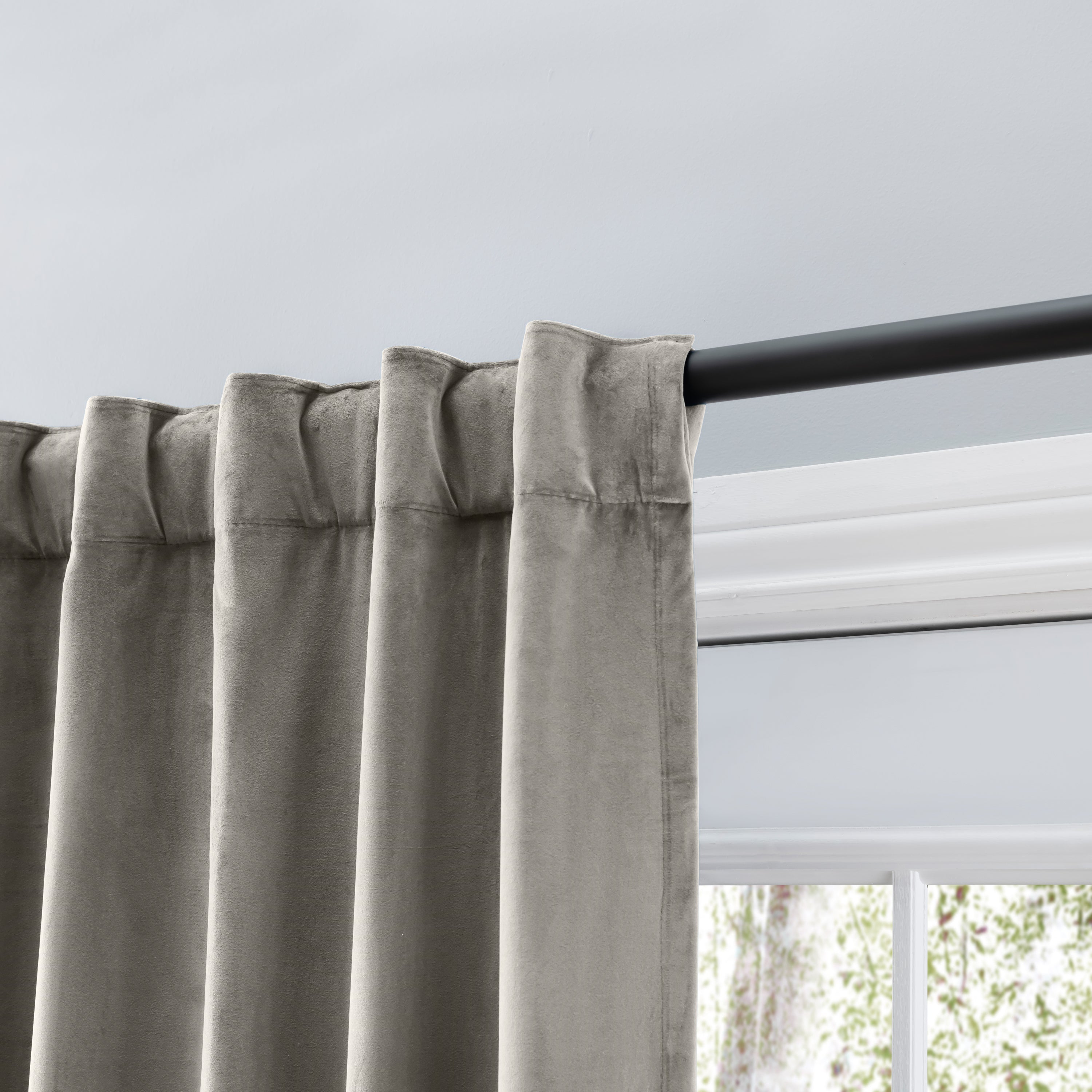 Velvet Rod Pocket w/Back Tabs Patio Panel w/Blackout Lining