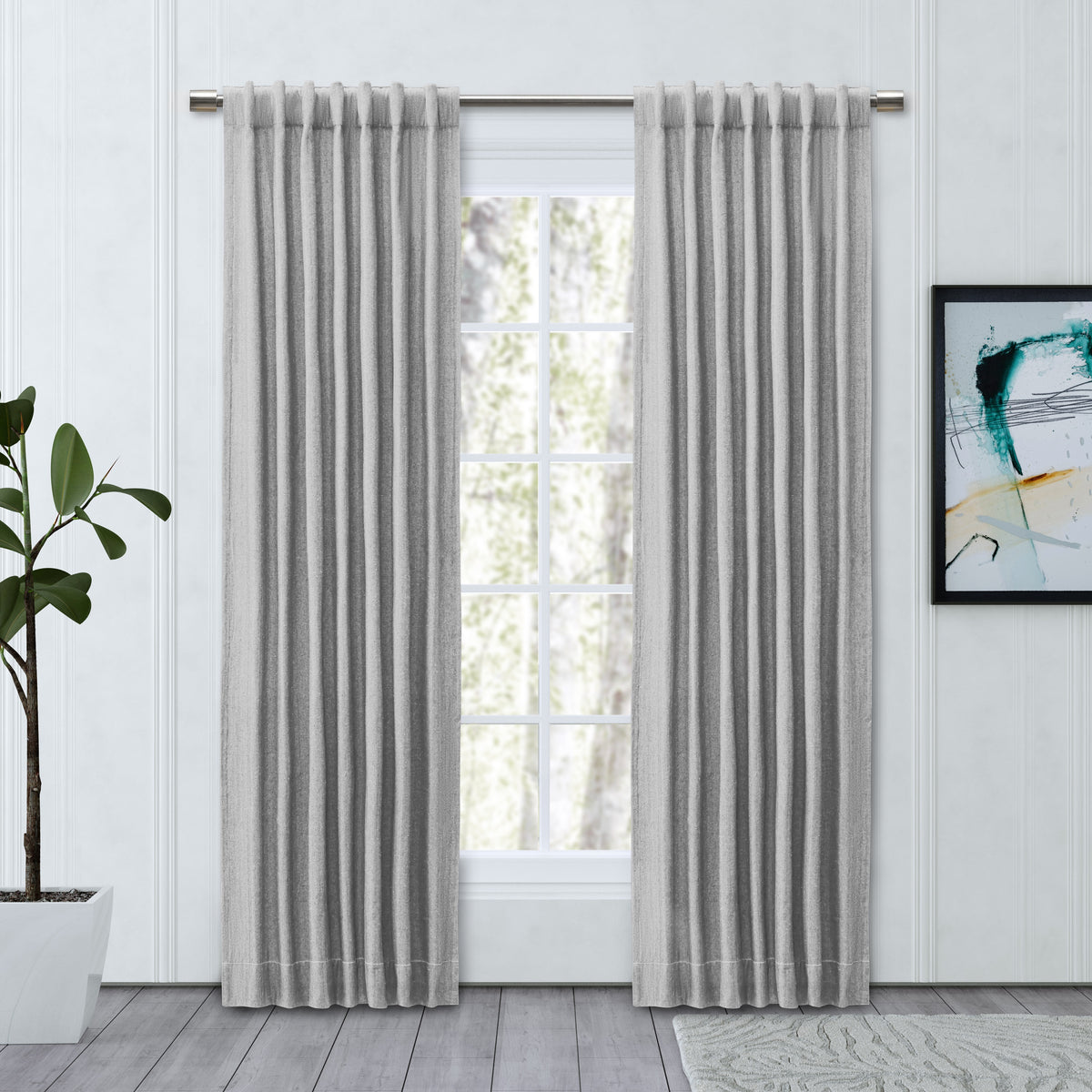 Chevron 80C/20P Sustainable Triple Lined Rod Pocket w/Back Tabs Panel