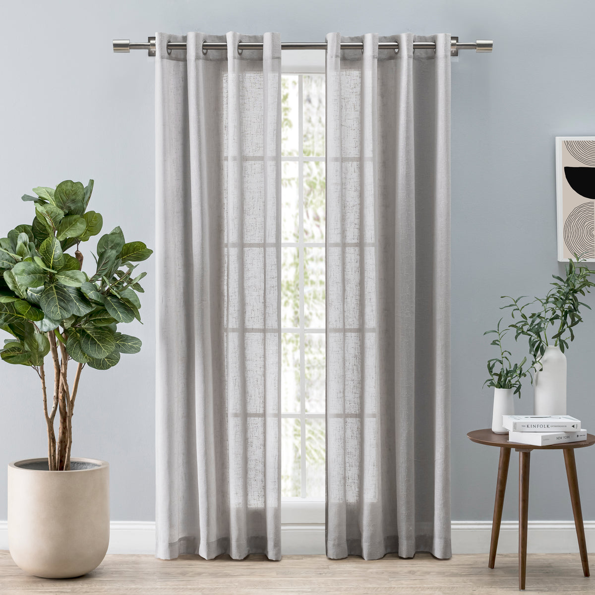 Shannon Sheer Linen Grommet Panel