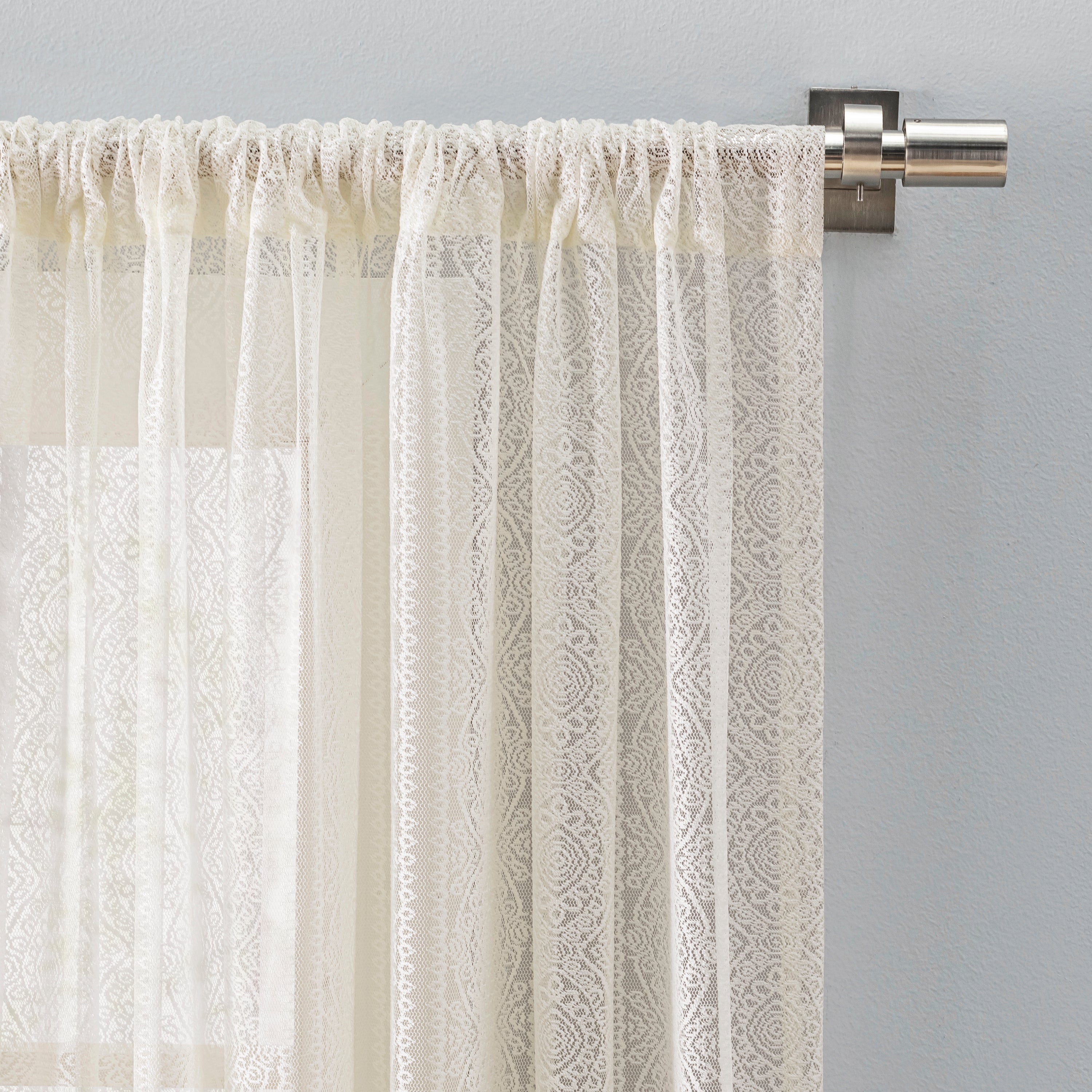Striped Lace 3" Rod Pocket (No Header) Panel