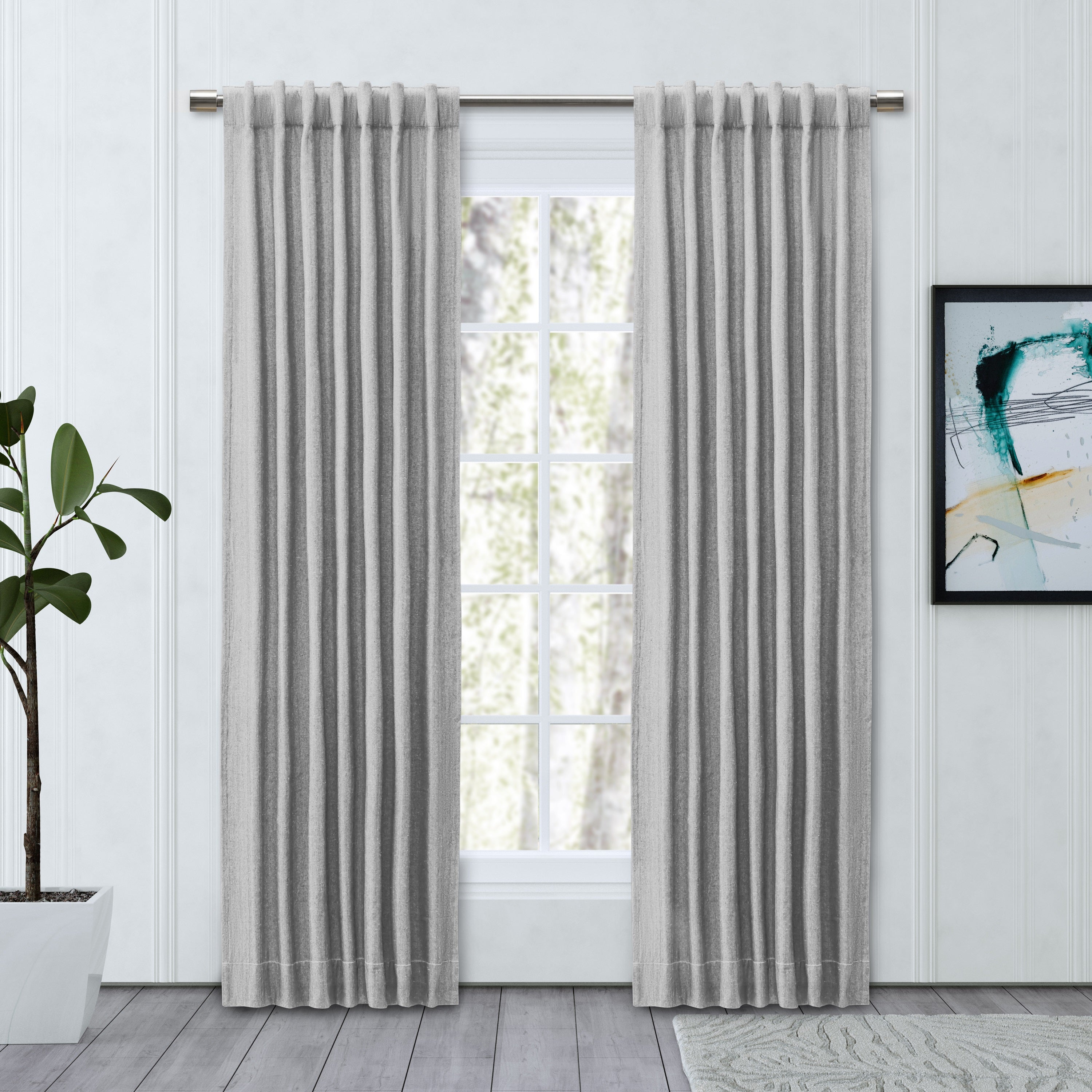 Chevron 80C/20P Sustainable Triple Lined Rod Pocket w/Back Tabs Panel