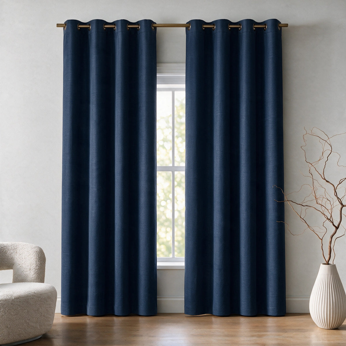 Grasscloth Lined Grommet Panel w/Wand