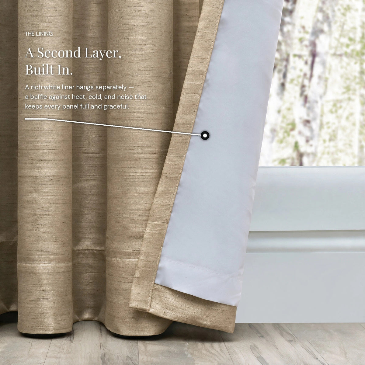 Grasscloth Lined Grommet Panel w/Wand