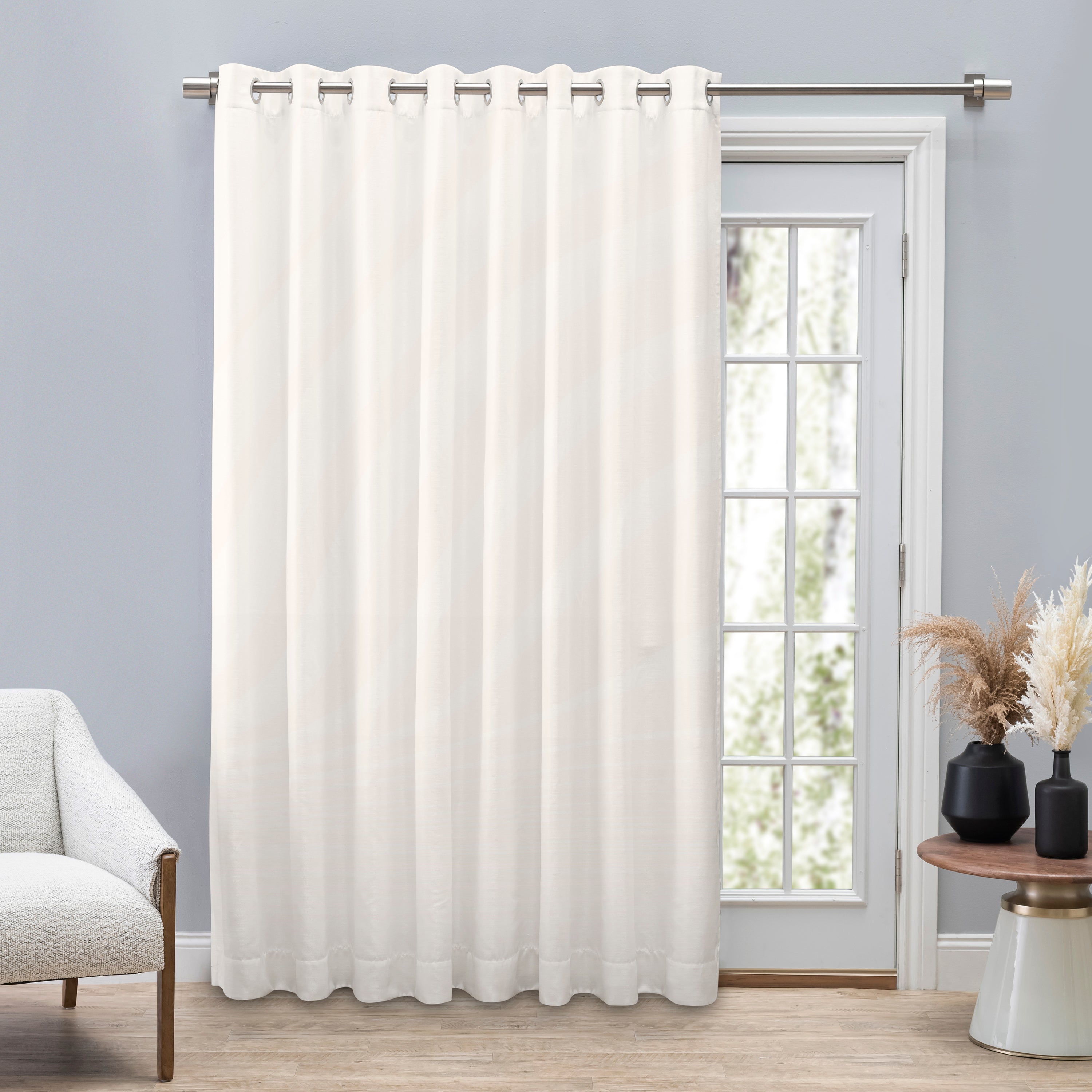 Grasscloth Lined Grommet Patio Panel w/Wand