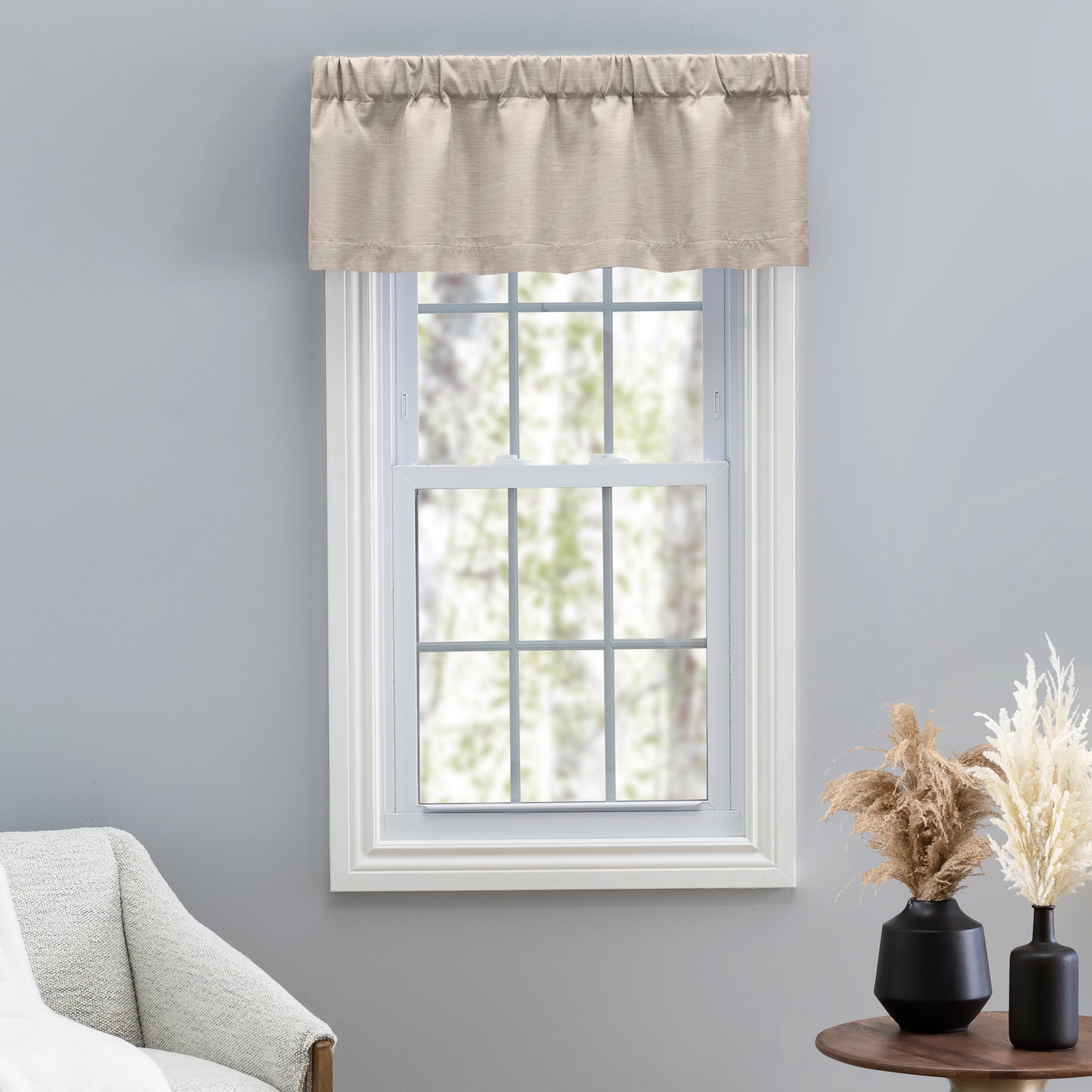 Grasscloth Lined Valance w/3" Rod Pocket