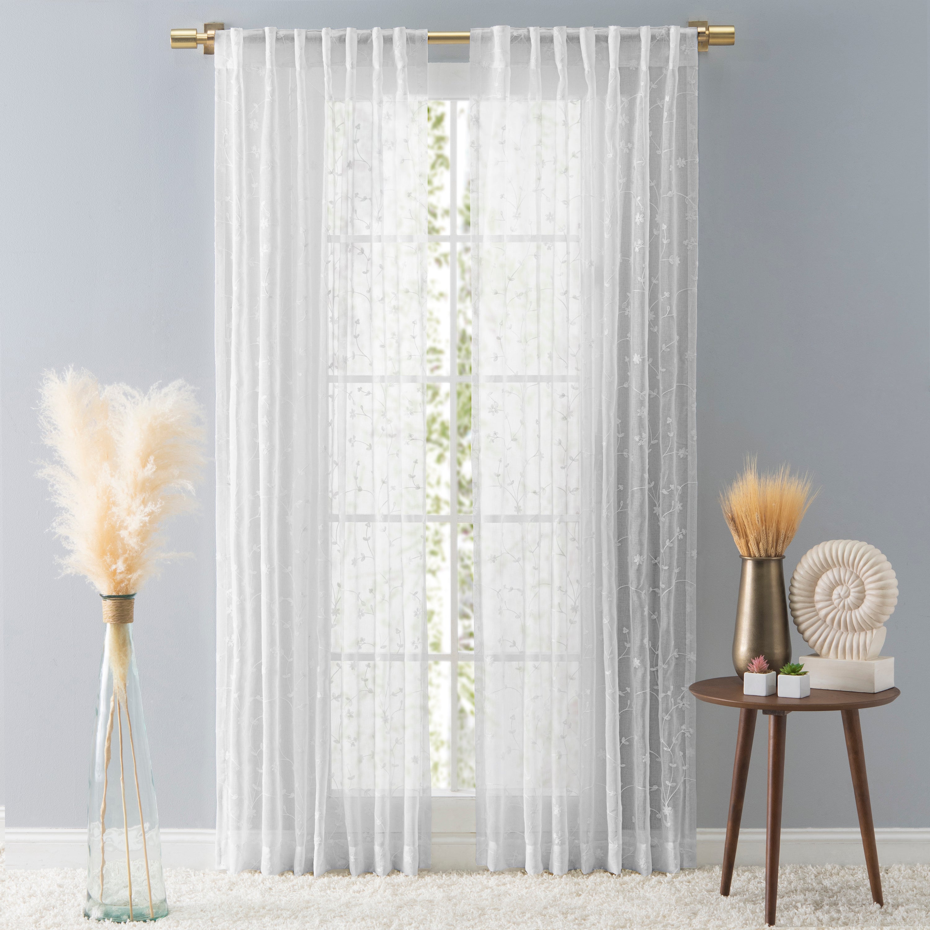 Ricardo Sheer Blossom Rod Pocket with Back Tab Panel