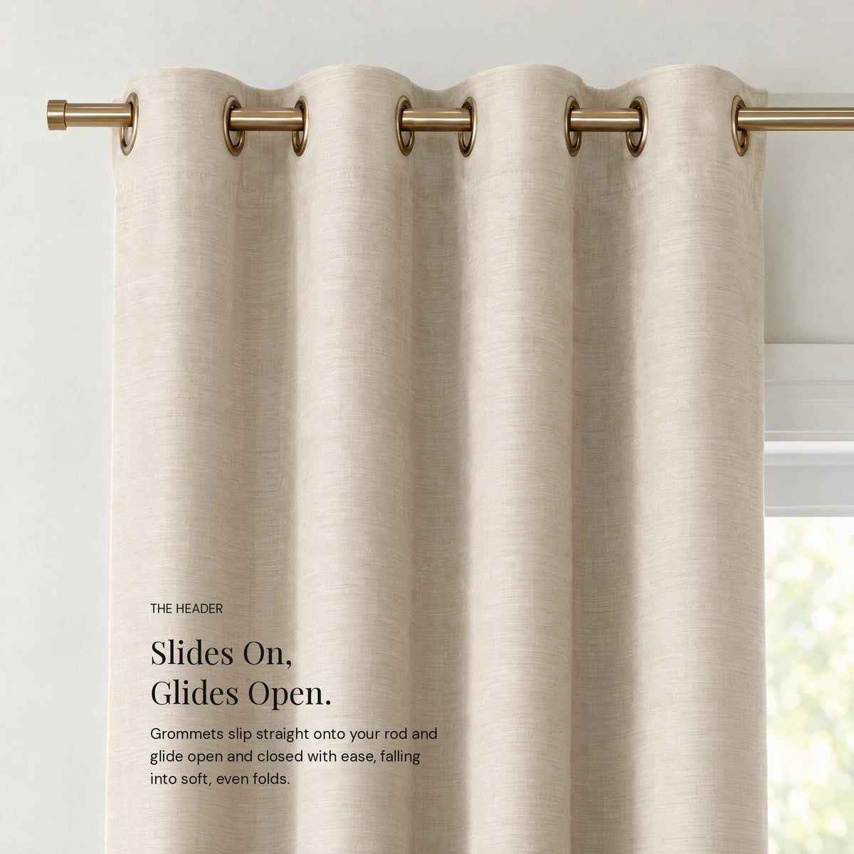 Grasscloth Lined Grommet Panel w/Wand