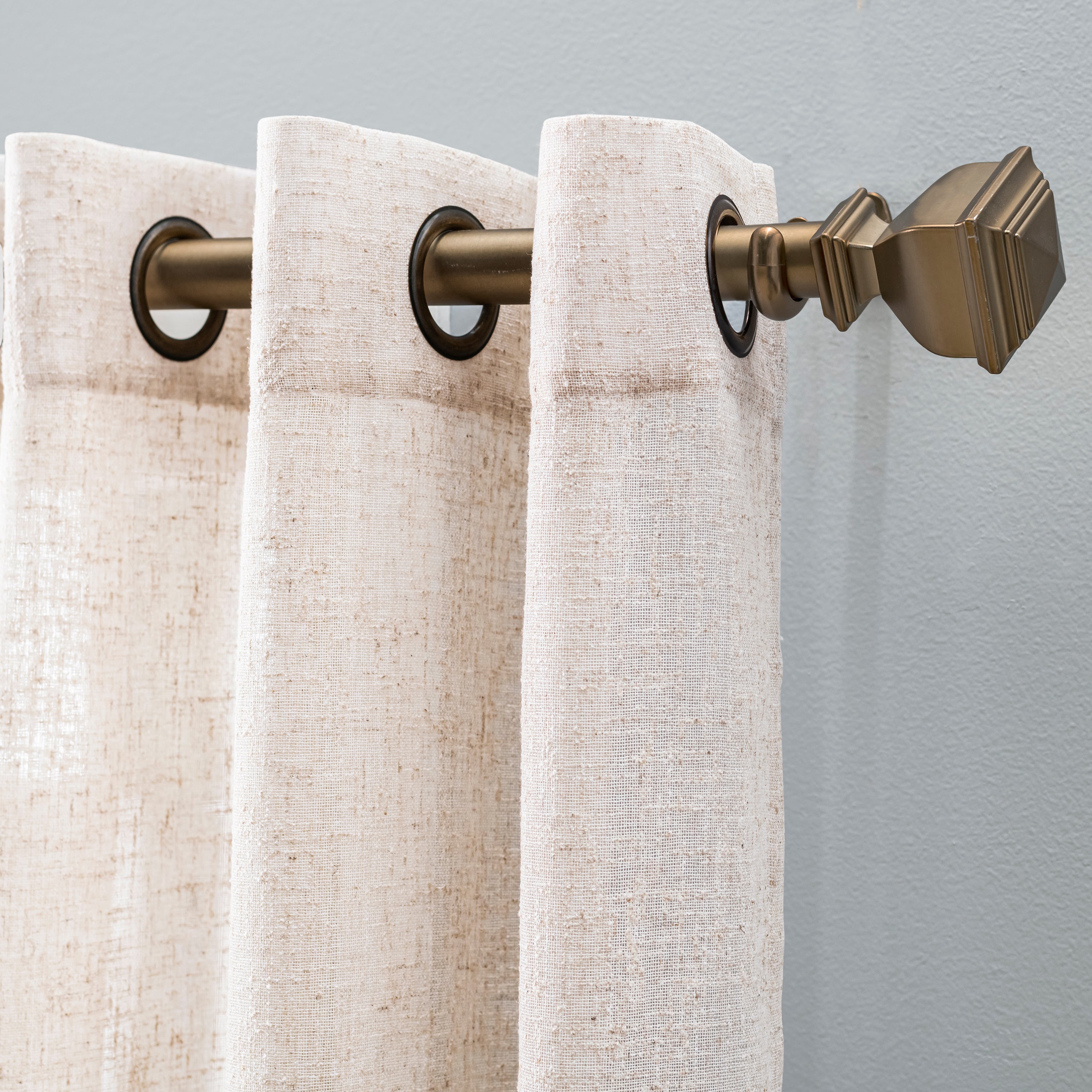 Shannon Sheer Linen Grommet Patio Panel w/Wand