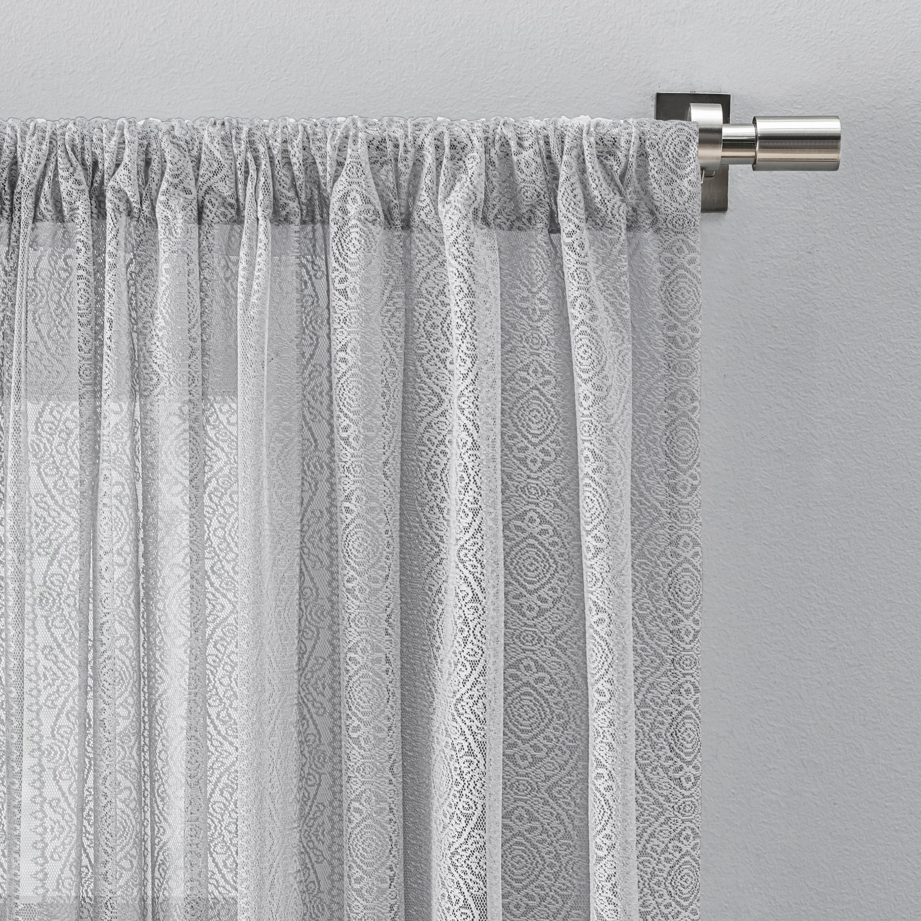 Striped Lace 3" Rod Pocket (No Header) Valance