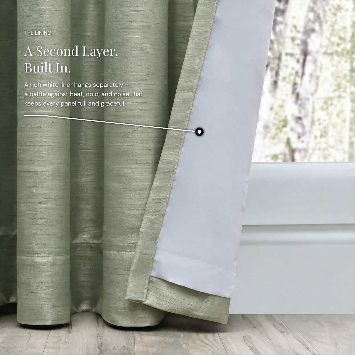 Grasscloth Lined Grommet Panel w/Wand