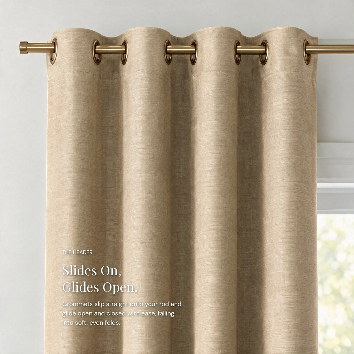 Grasscloth Lined Grommet Panel w/Wand