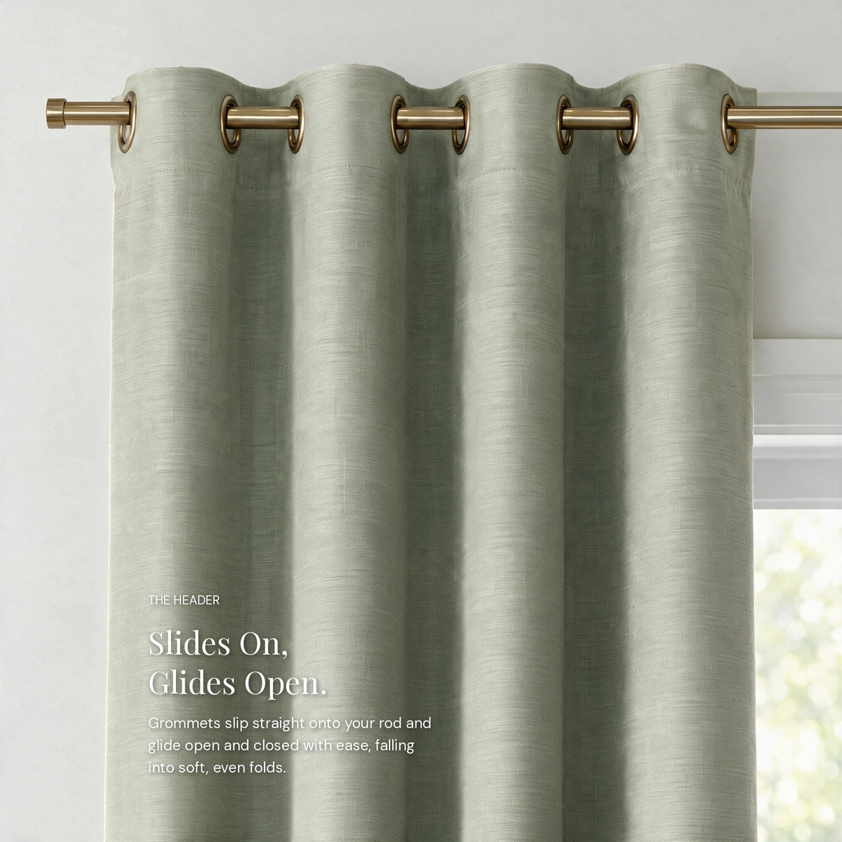 Grasscloth Lined Grommet Panel w/Wand