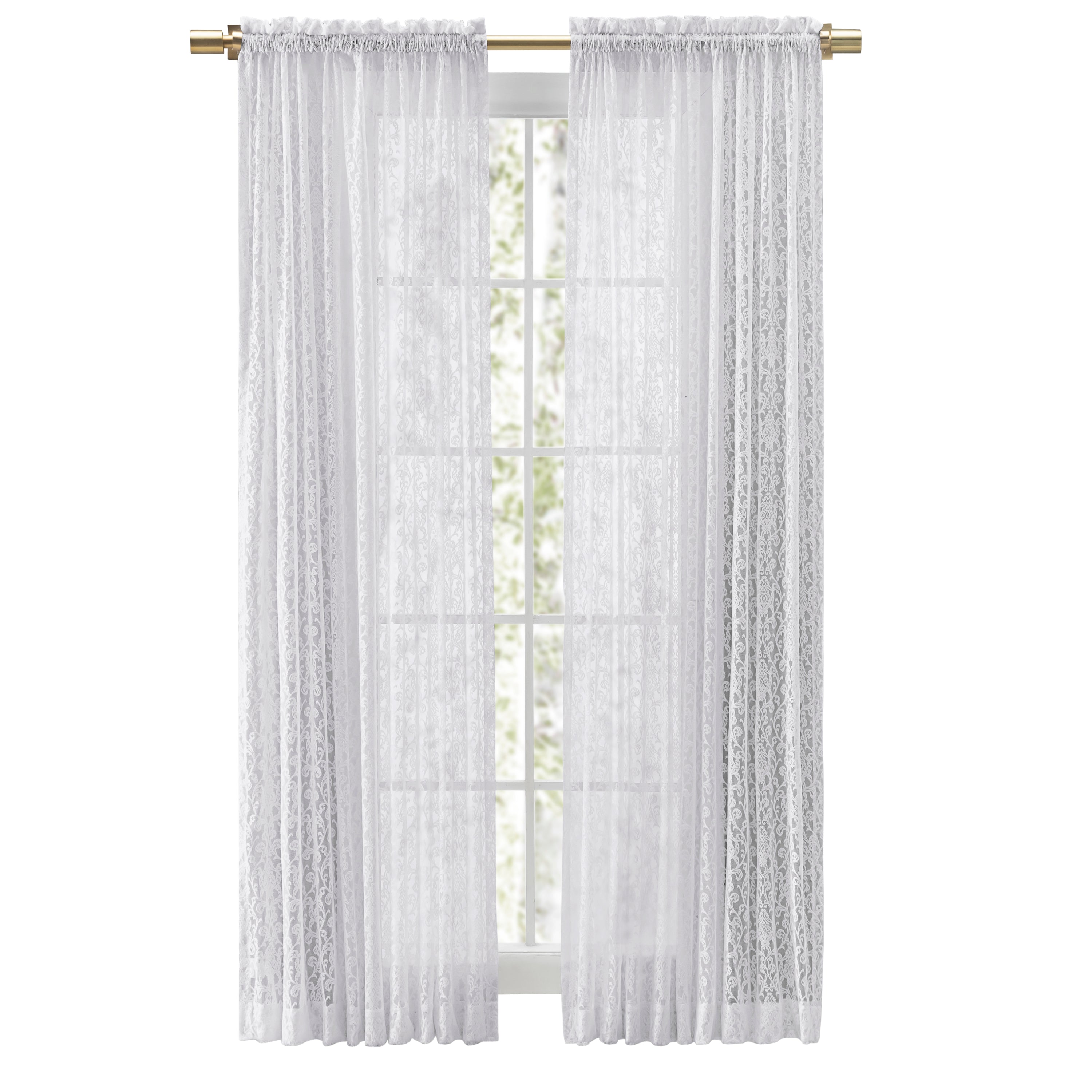 Woven Lace Rod Pocket w/Header Panel