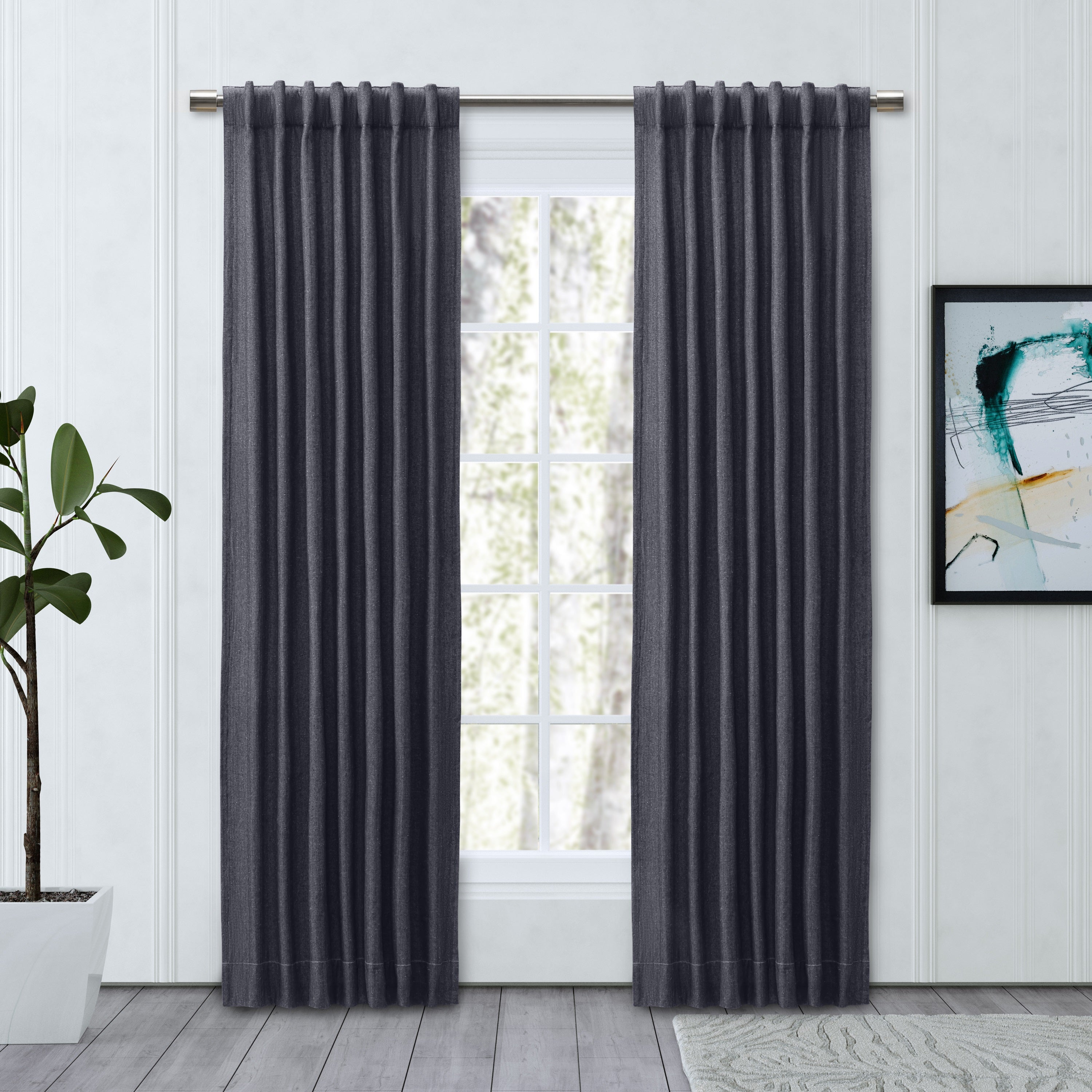 Chevron 80C/20P Sustainable Unlined Rod Pocket w/Back Tabs Panel