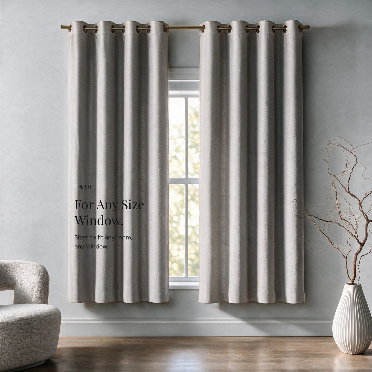 Grasscloth Lined Grommet Panel w/Wand