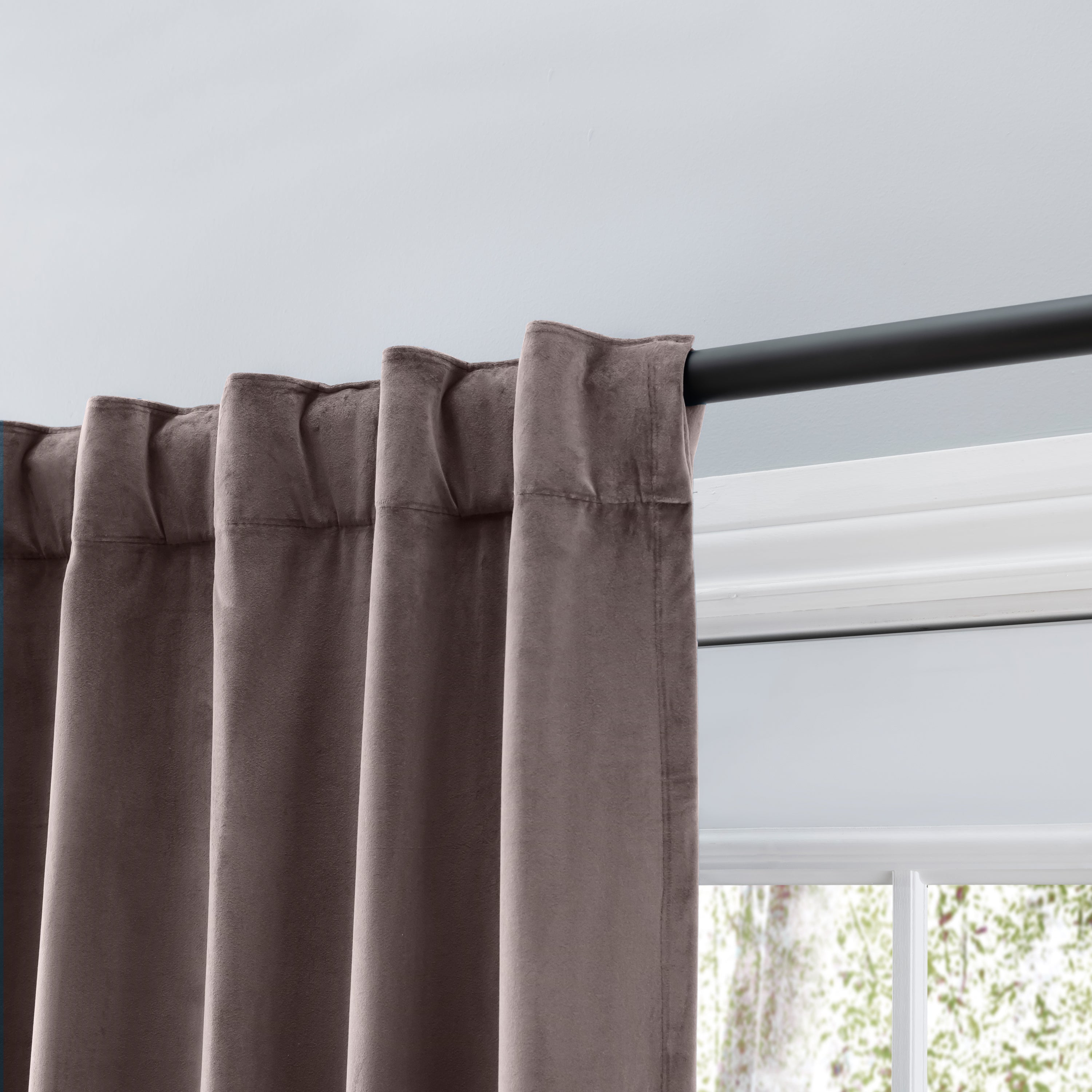 Velvet Rod Pocket w/Back Tabs Patio Panel w/Blackout Lining