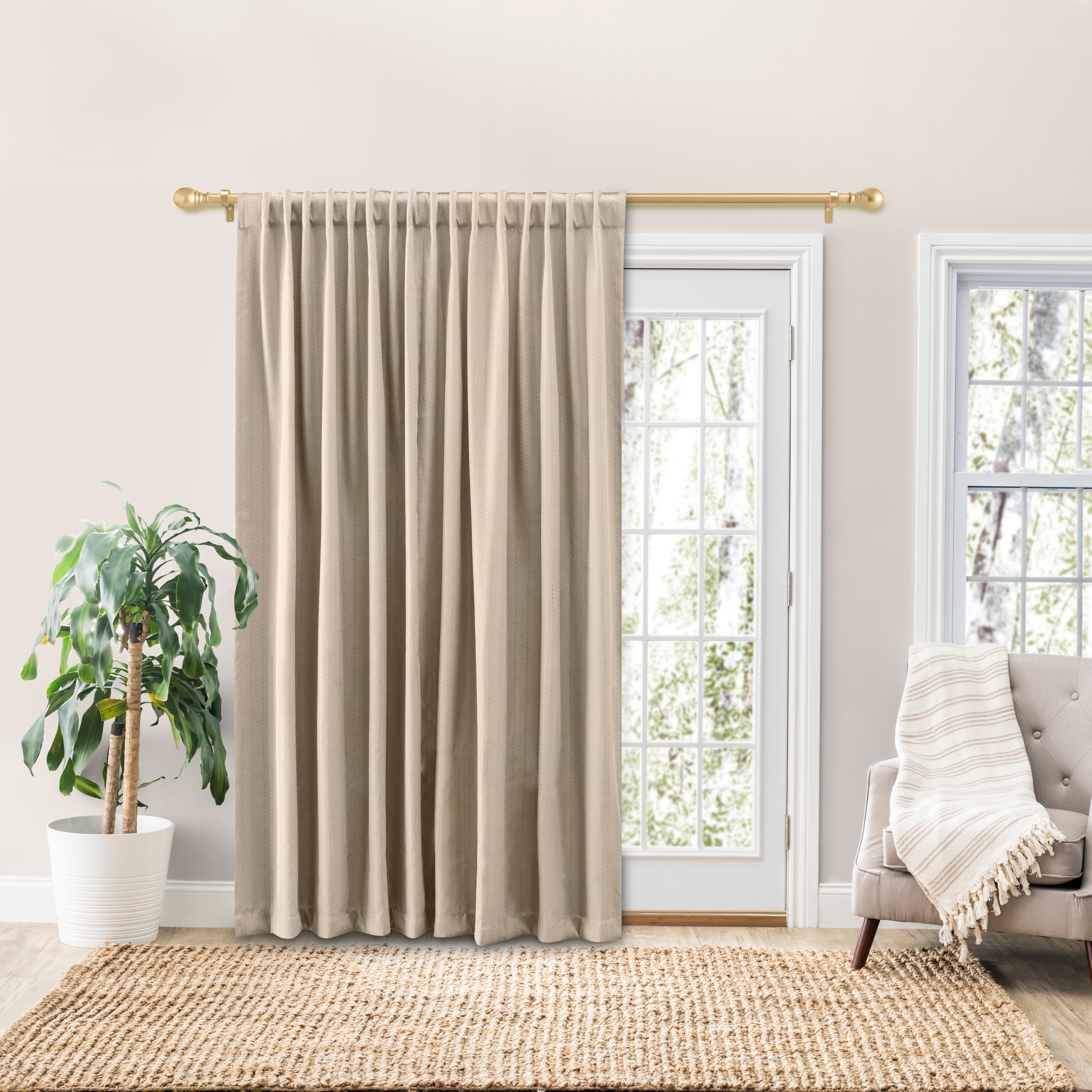 Ricardo Grand Pointe Rod Pocket Patio Panel w/Back Tabs & Wand