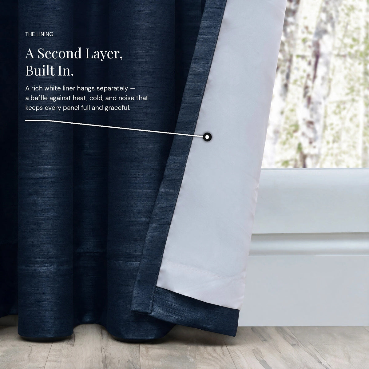 Grasscloth Lined Grommet Panel w/Wand