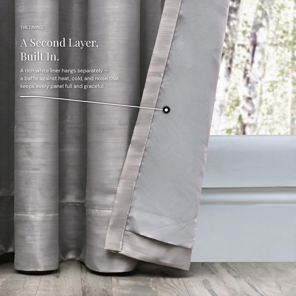 Grasscloth Lined Grommet Panel w/Wand
