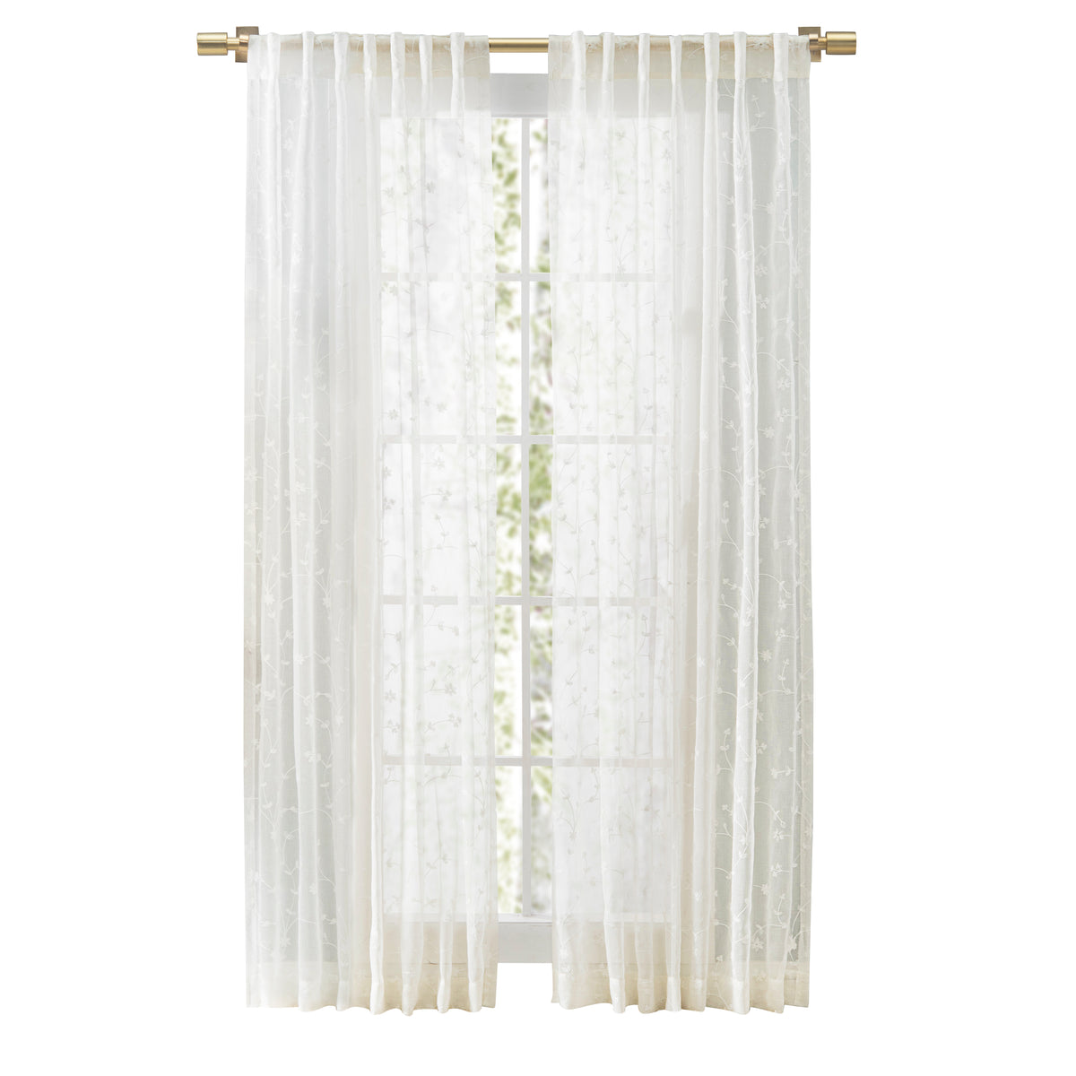 Ricardo Sheer Blossom Rod Pocket with Back Tab Panel