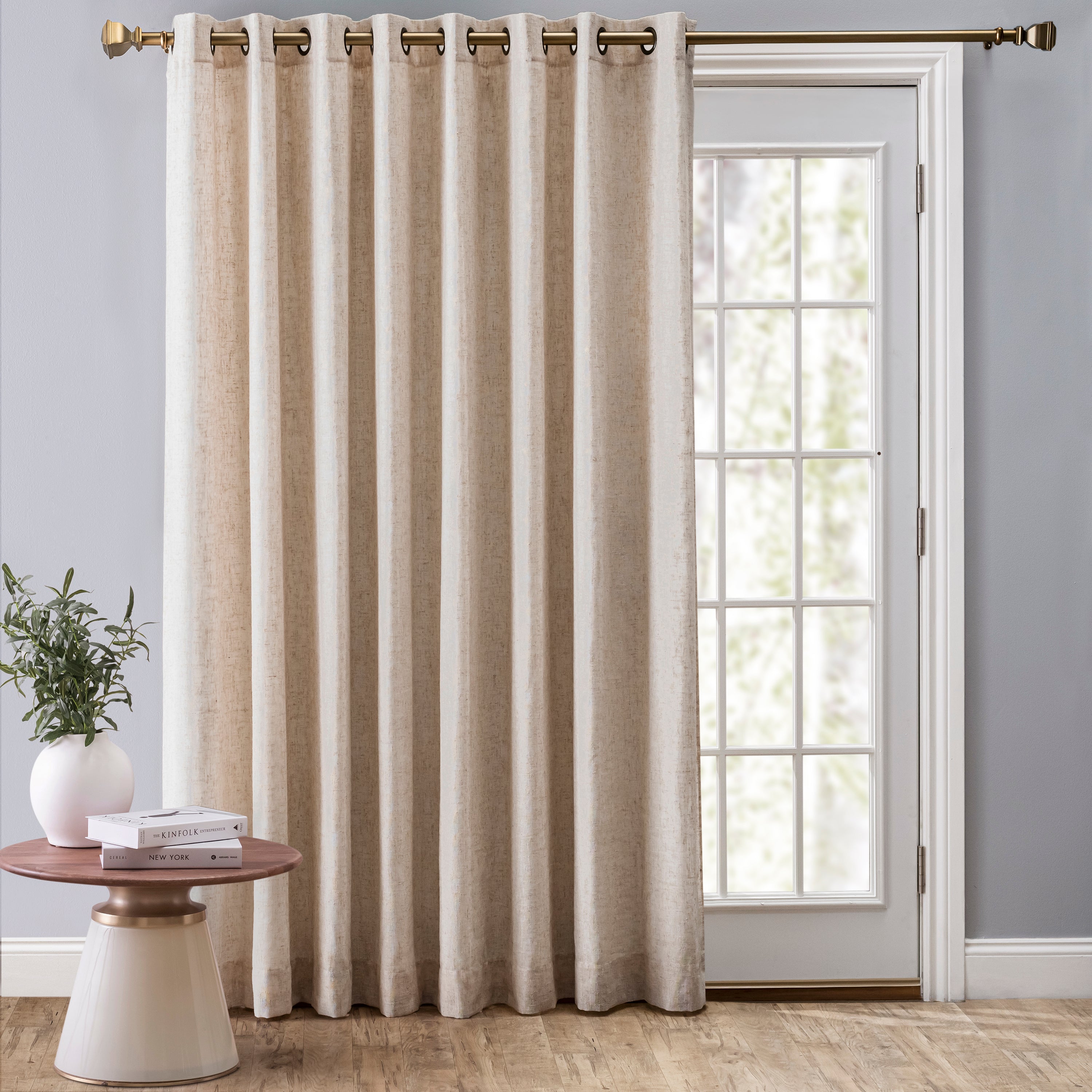 New Castle Lined Grommet Patio Panel w/Wand