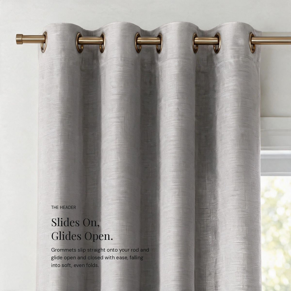 Grasscloth Lined Grommet Panel w/Wand