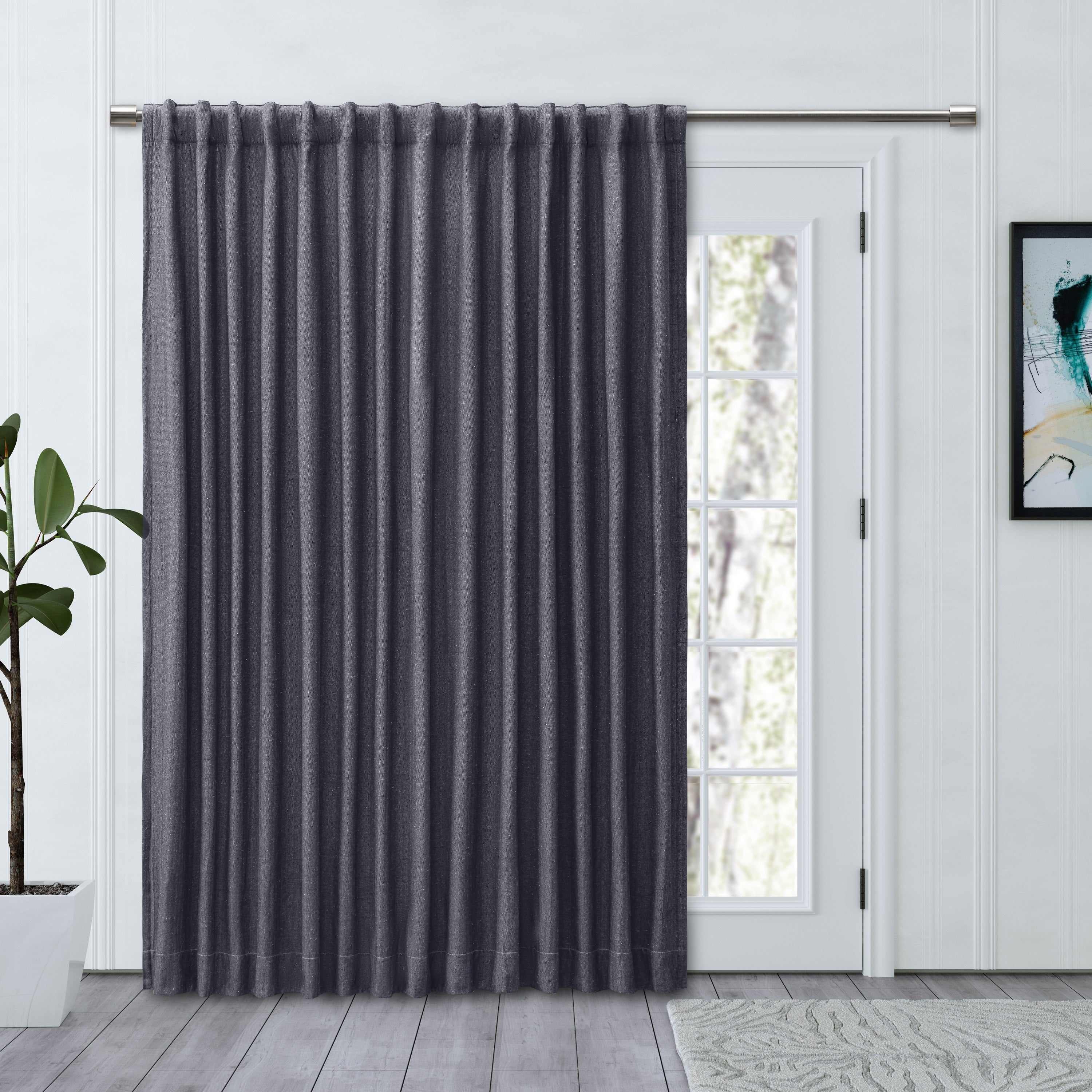 Chevron 80C/20P Sustainable Triple Lined Rod Pocket w/Back Tabs Patio Panel