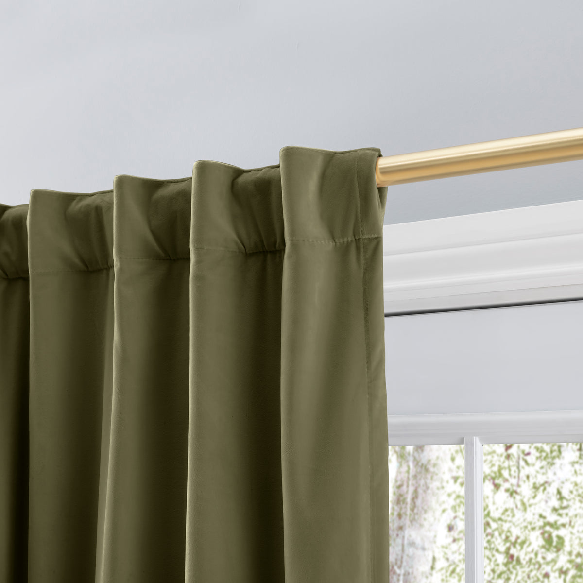 Velvet Rod Pocket w/Back Tabs Tie-Up Panel w/Backout Lining